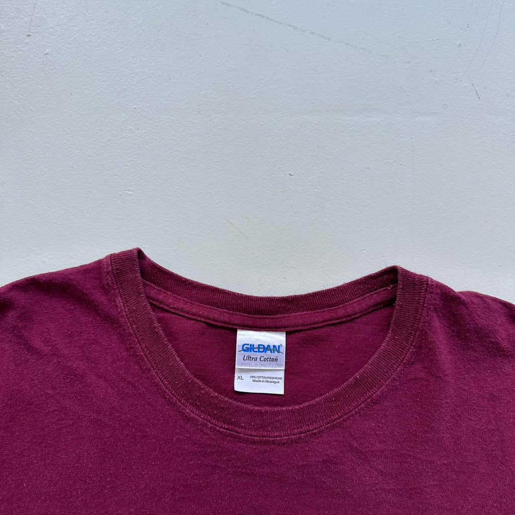 Burgundy Red Football American Sports 00s Vintage T-shirt - XL