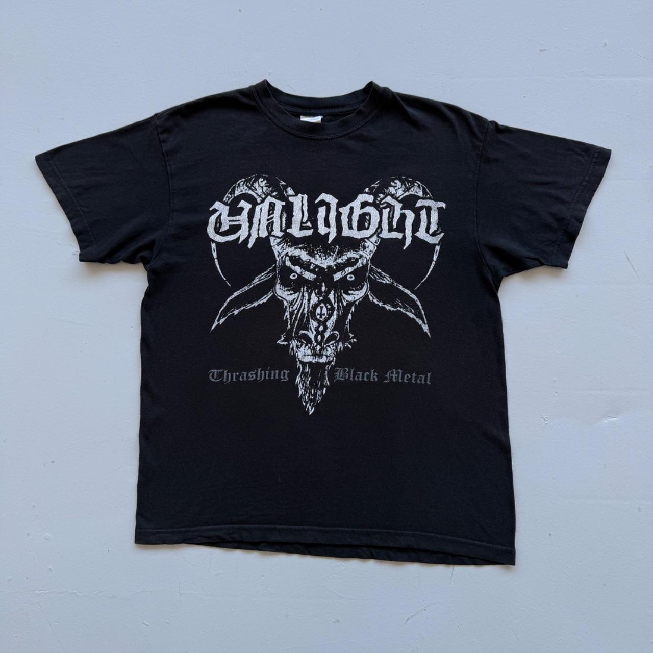 Black Unlight 00s Vintage German Metal Graphic T-Shirt - Medium