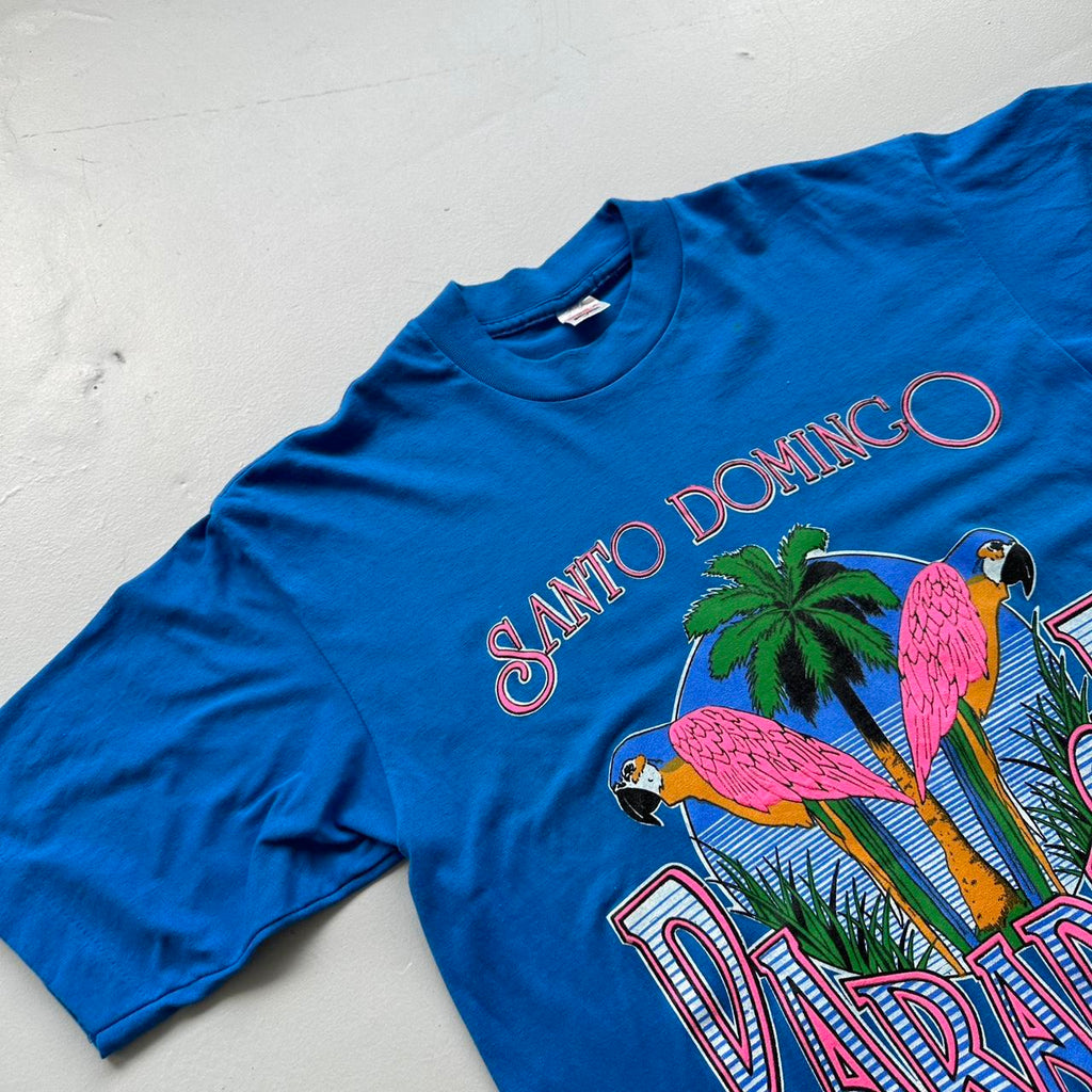 Blue Santa Domingo Paradise 90s Vintage T-shirt - Medium
