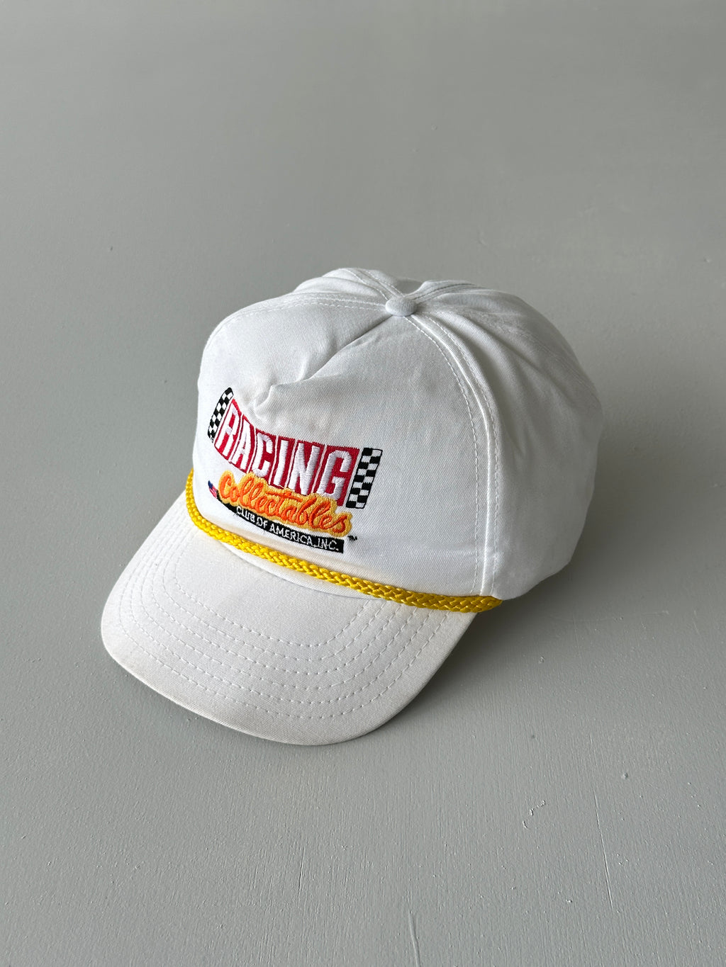 White Racing Collectables Club of America 90's Vintage SnapBack Trucker Cap