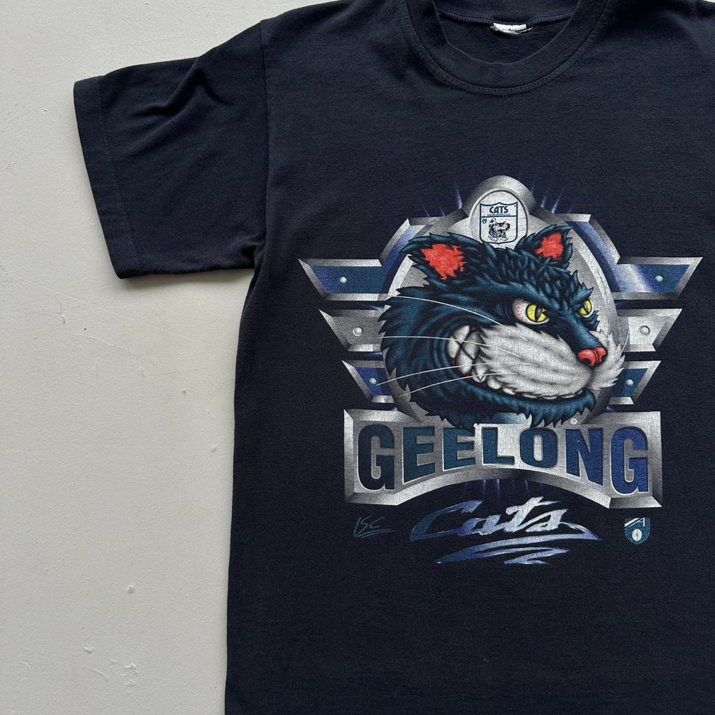 Gelong Cats Navy Blue 90s Vintage T-shirt - Medium