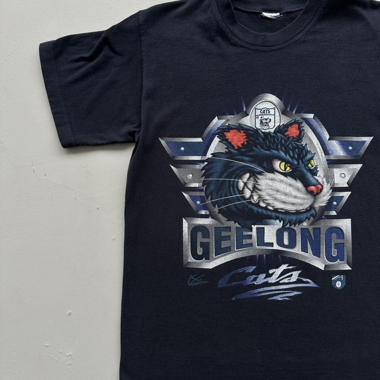 Gelong Cats Navy Blue 90s Vintage T-shirt - Medium