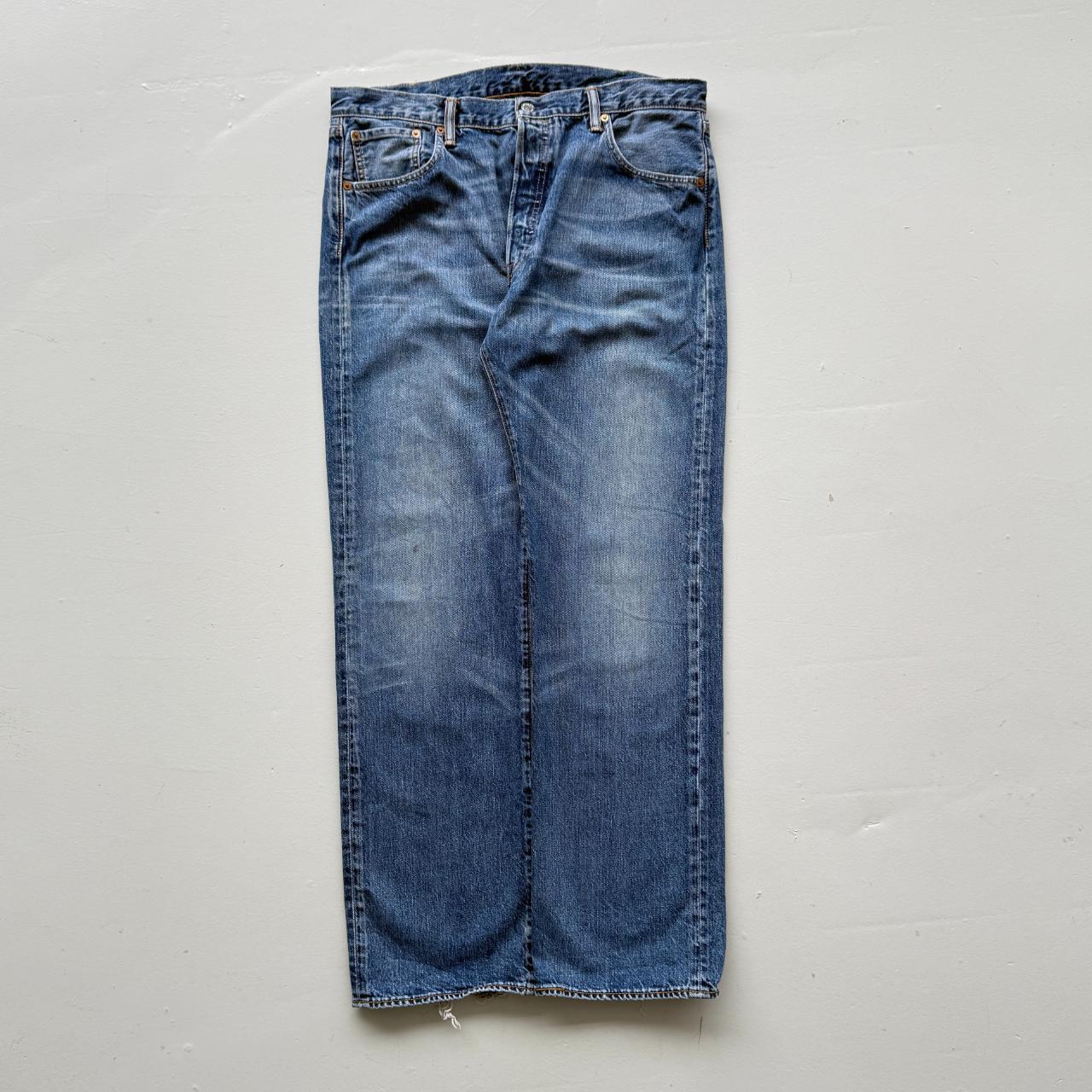 Blue Levi's 501 Denim Straight Leg 90's Vintage Jeans - 36” x 32”