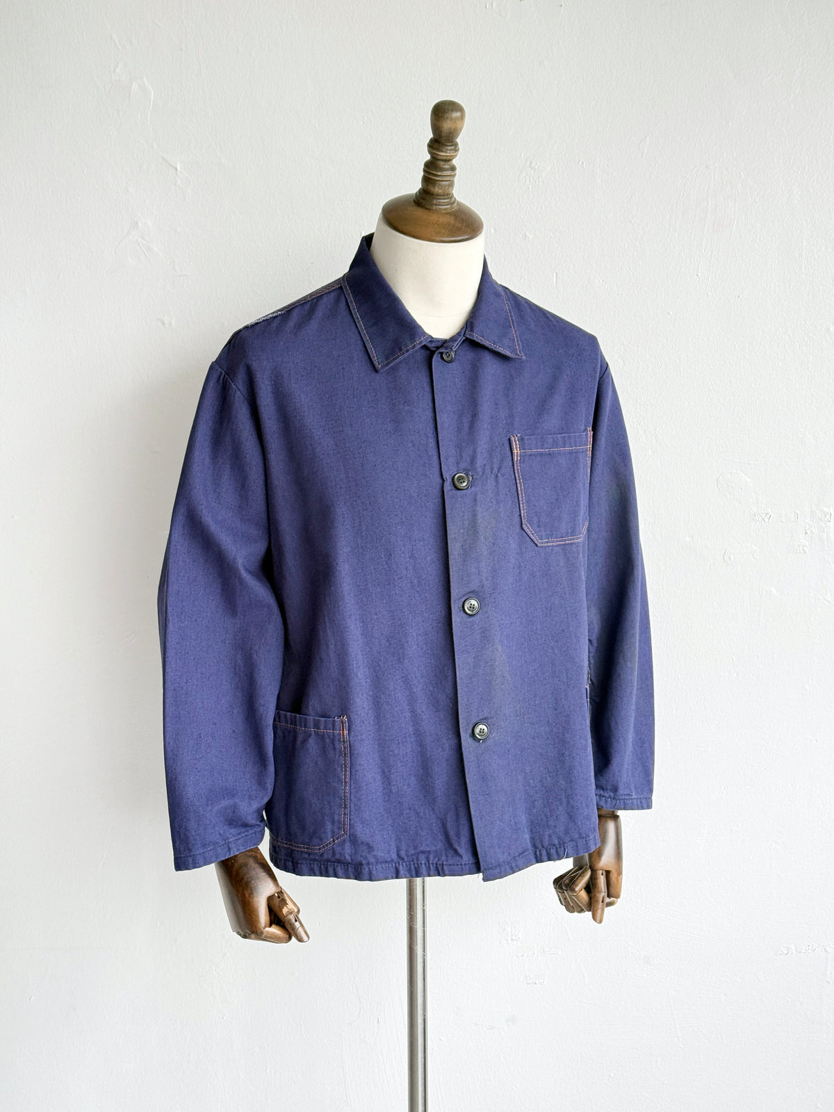 Blue French 1960s Vintage Workwear Chore Jacket CH551