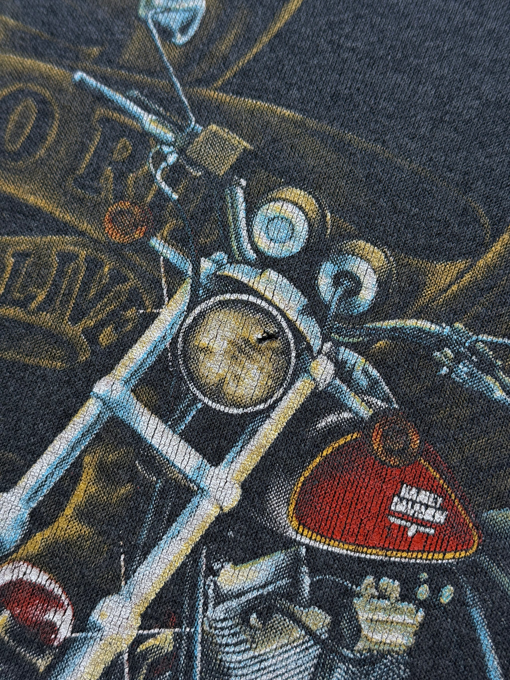 Black Harley Davidson 80's Vintage 3D Emblem Graphic Biker Sweatshirt - Small