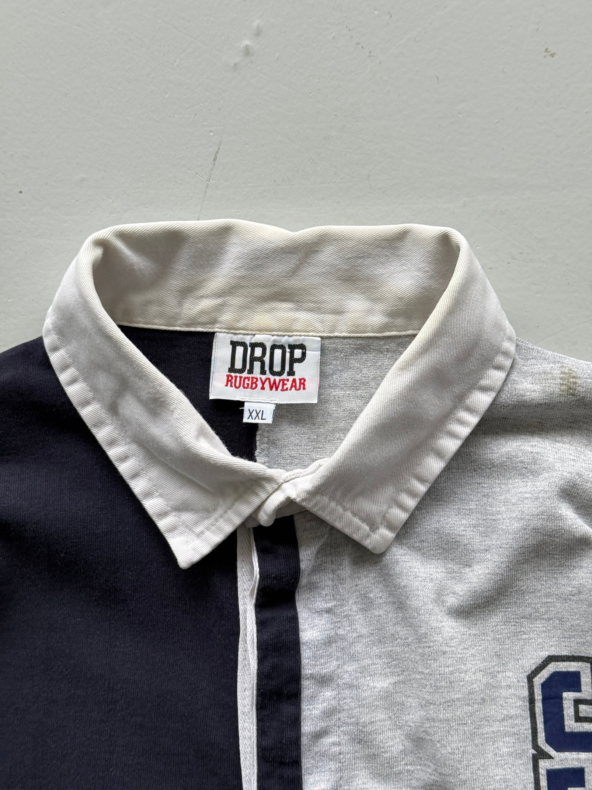 Grey Tri Nations Cup 90's Vintage Long Sleeve Rugby Jersey - XL