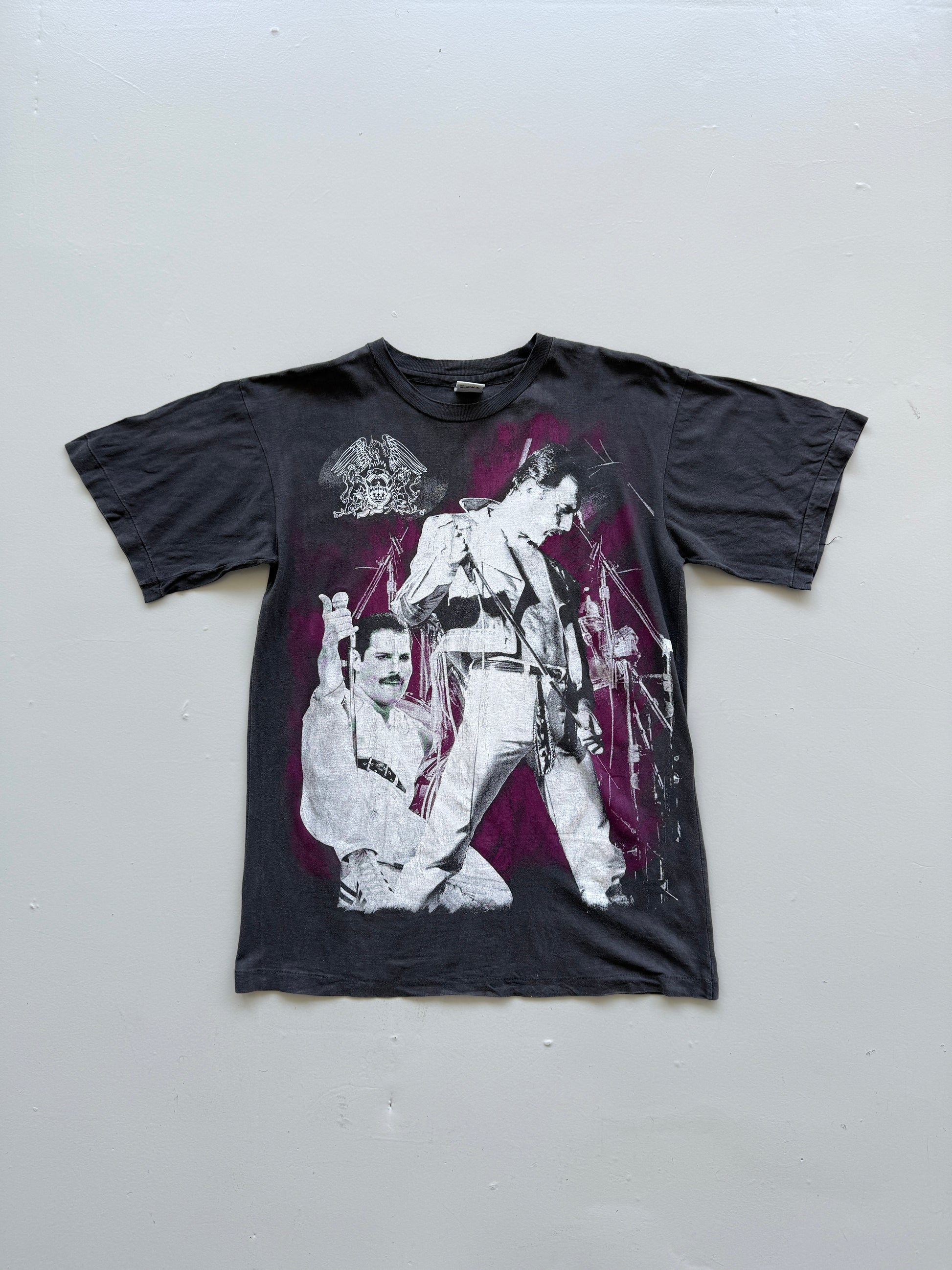 Grey Freddie Mercury Queen 90s Vintage Single Stitch Graphic Band T-Shirt -Large