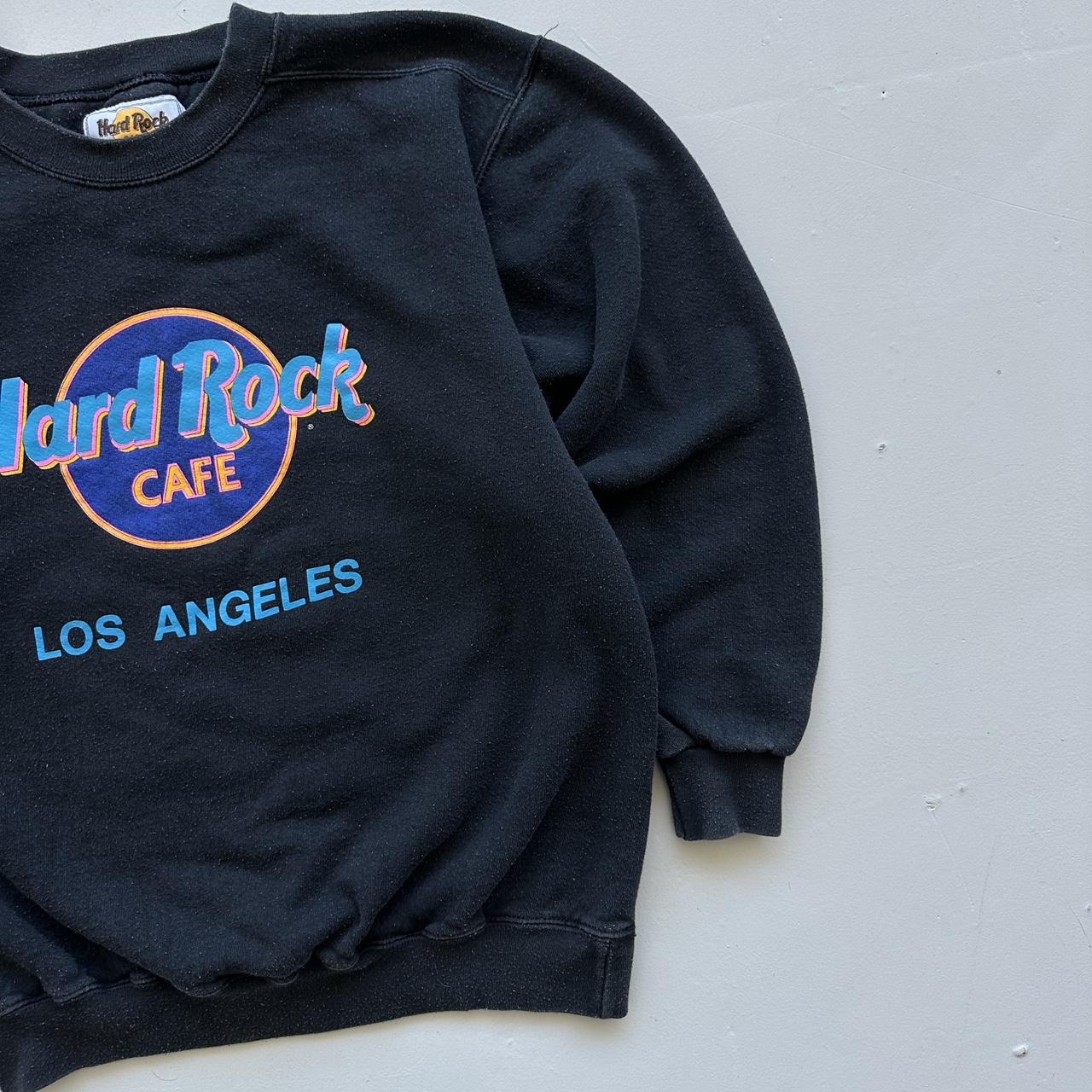 Faded Black Hard Rock Cafe 90s Vintage Sweatshirt - Small