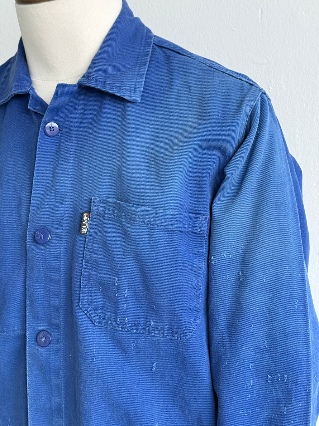 Faded Blue LMA 2000's Vintage Workwear Chore Jacket CH443 - Small