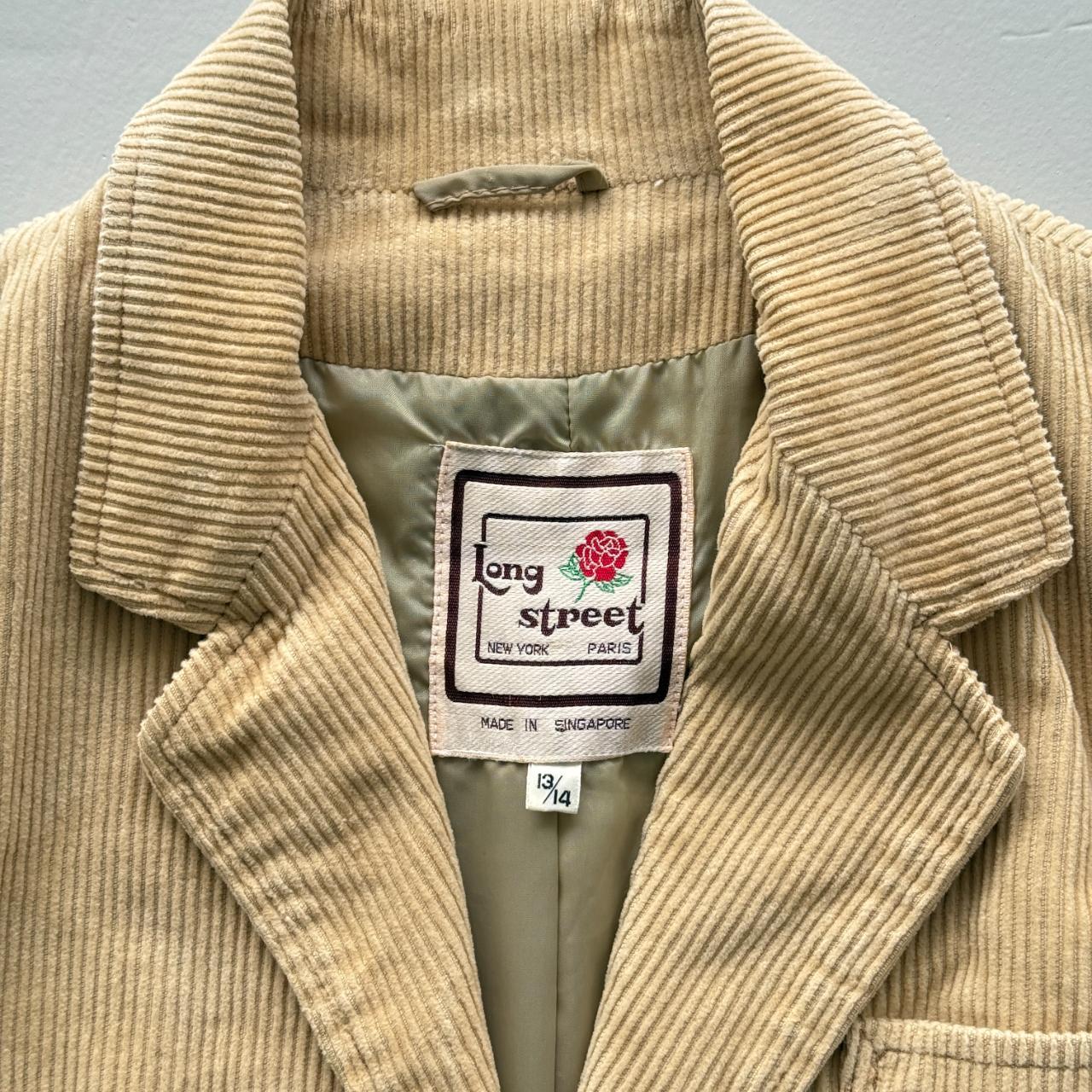 Cream Long Street Vintage 80s Corduroy Blazer Jacket - Womens Size 10