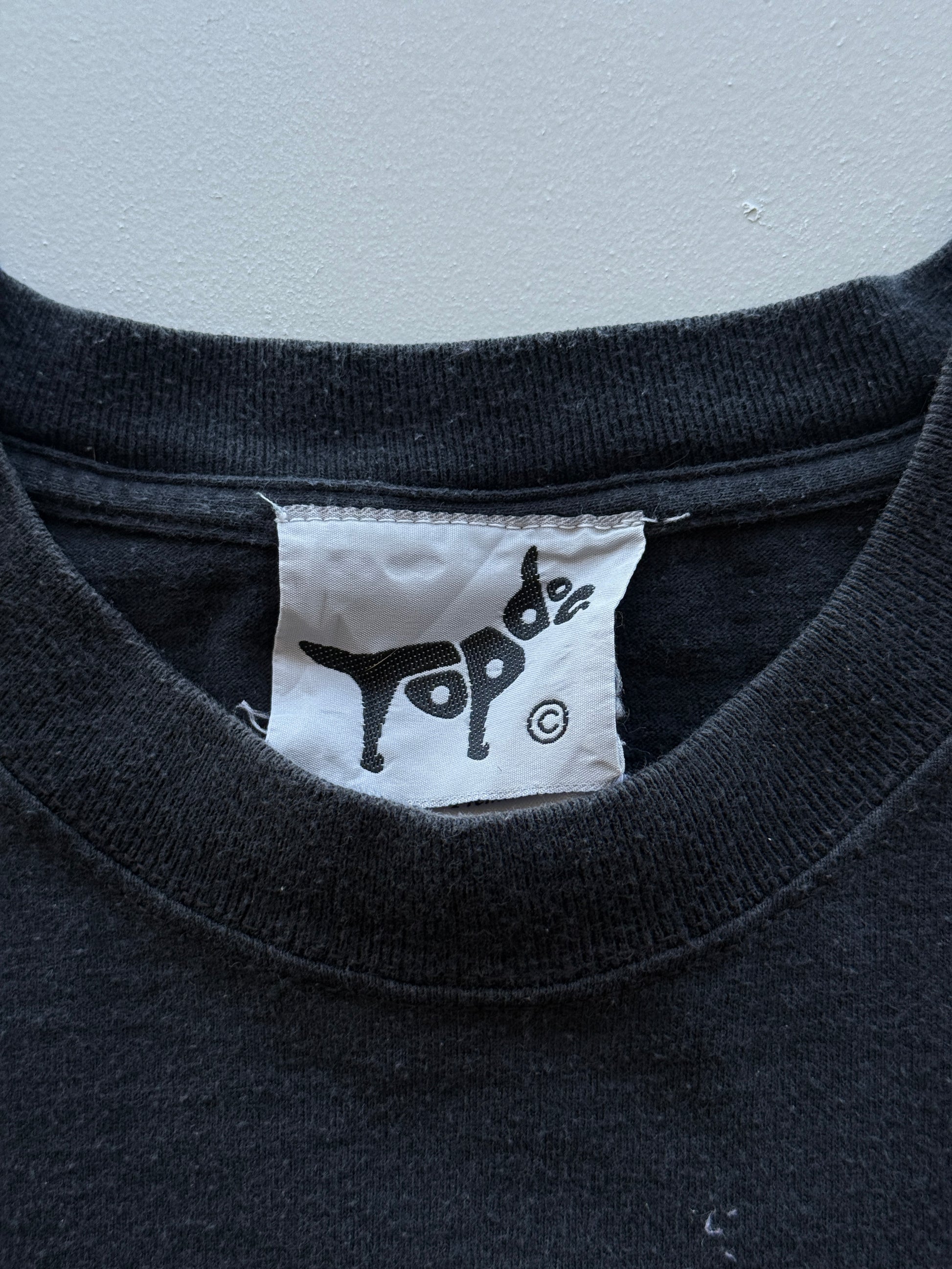 Black Dog Person 90's Vintage Graphic T-Shirt - Large
