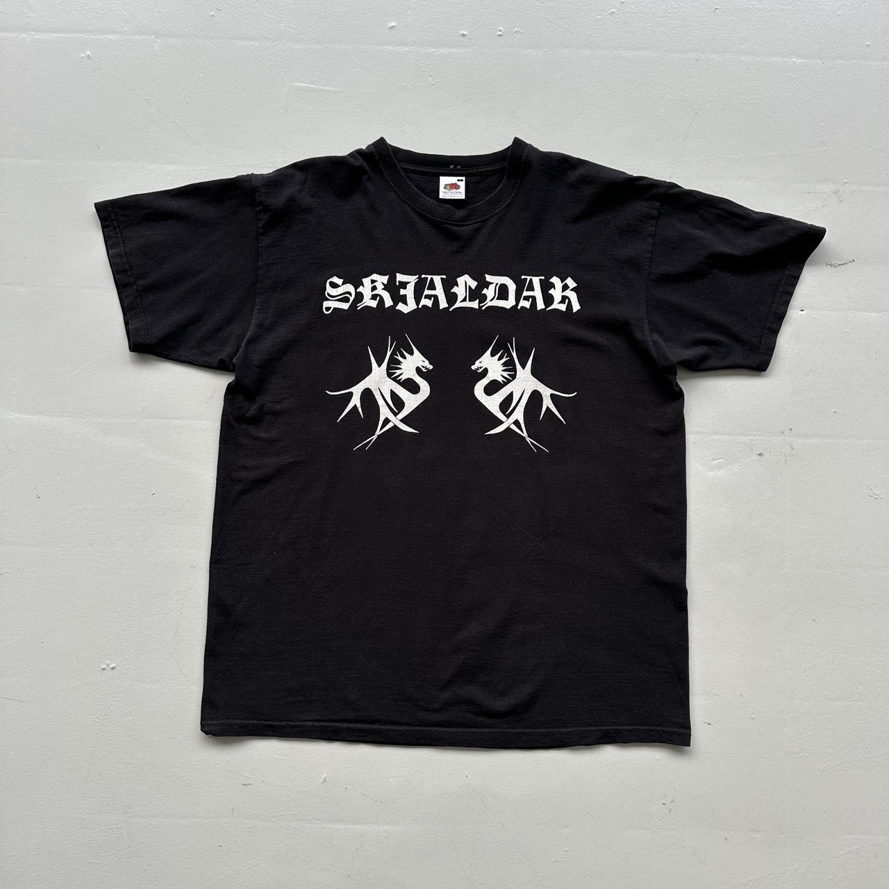 Black Gothic Black Metal SKJALDAK 00s Vintage Graphic T-Shirt - Large
