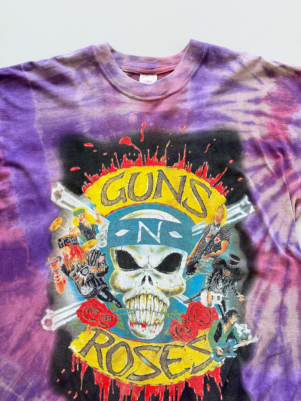 Purple Tie-Dye Guns N' Roses 90's Vintage Single Stitch Graphic T-Shirt - XL