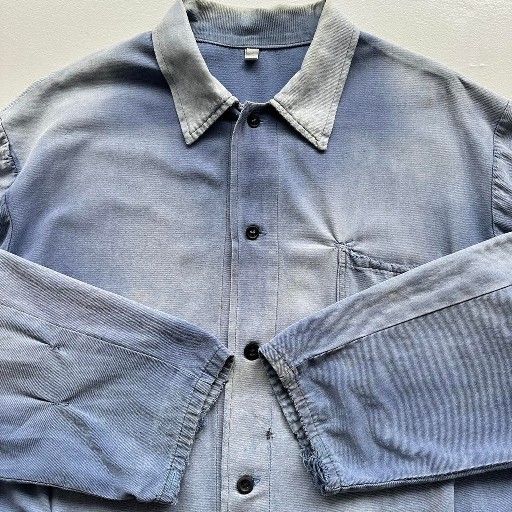 Faded Blue French Workwear 80’s Vintage Chore Jacket CH007 - 2XL