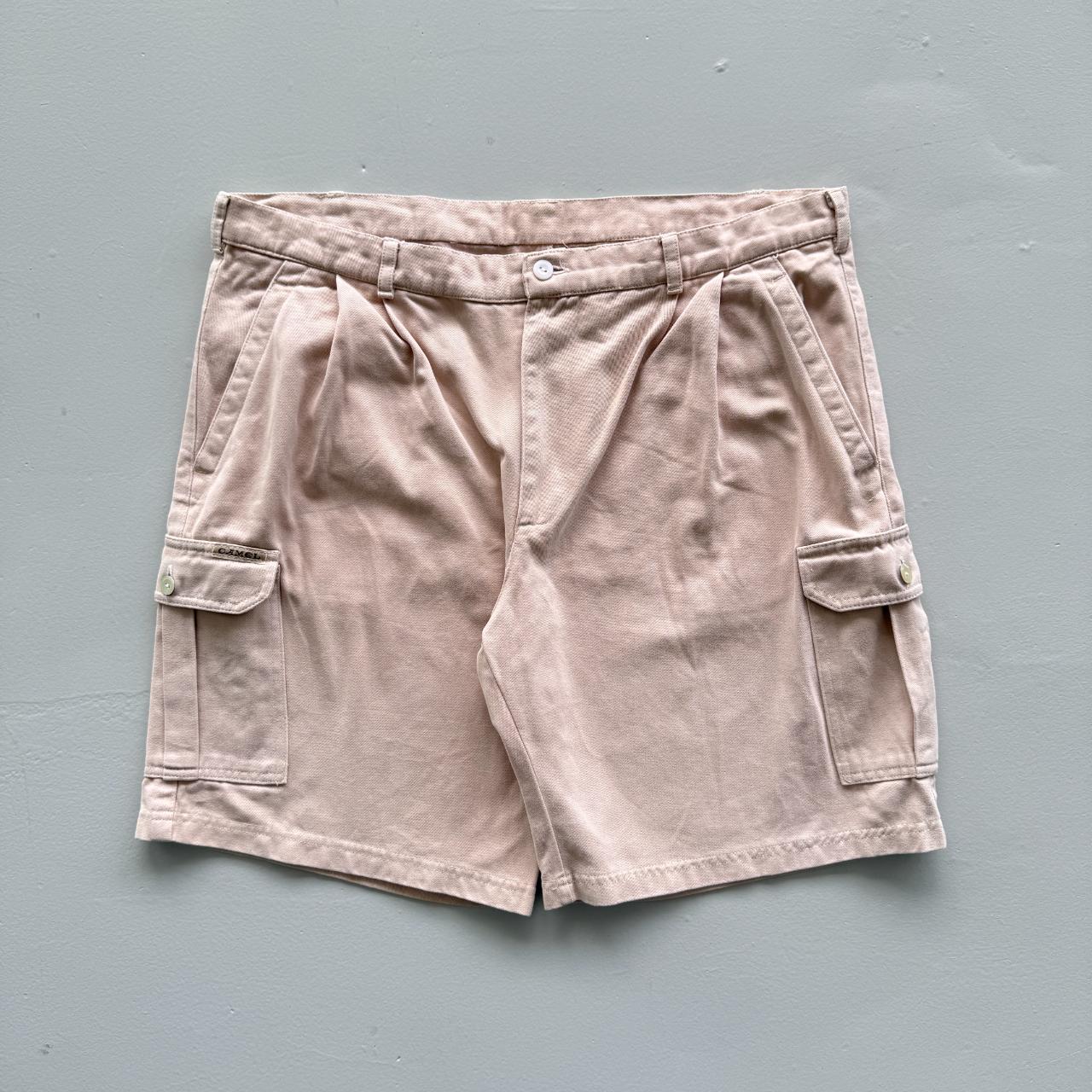 Pale Pink Camel Cotton 90’s Cargo Shorts - 36"