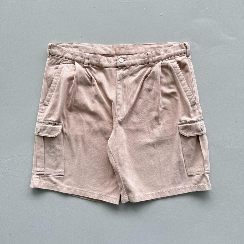Pale Pink Camel Cotton 90’s Cargo Shorts - 36"