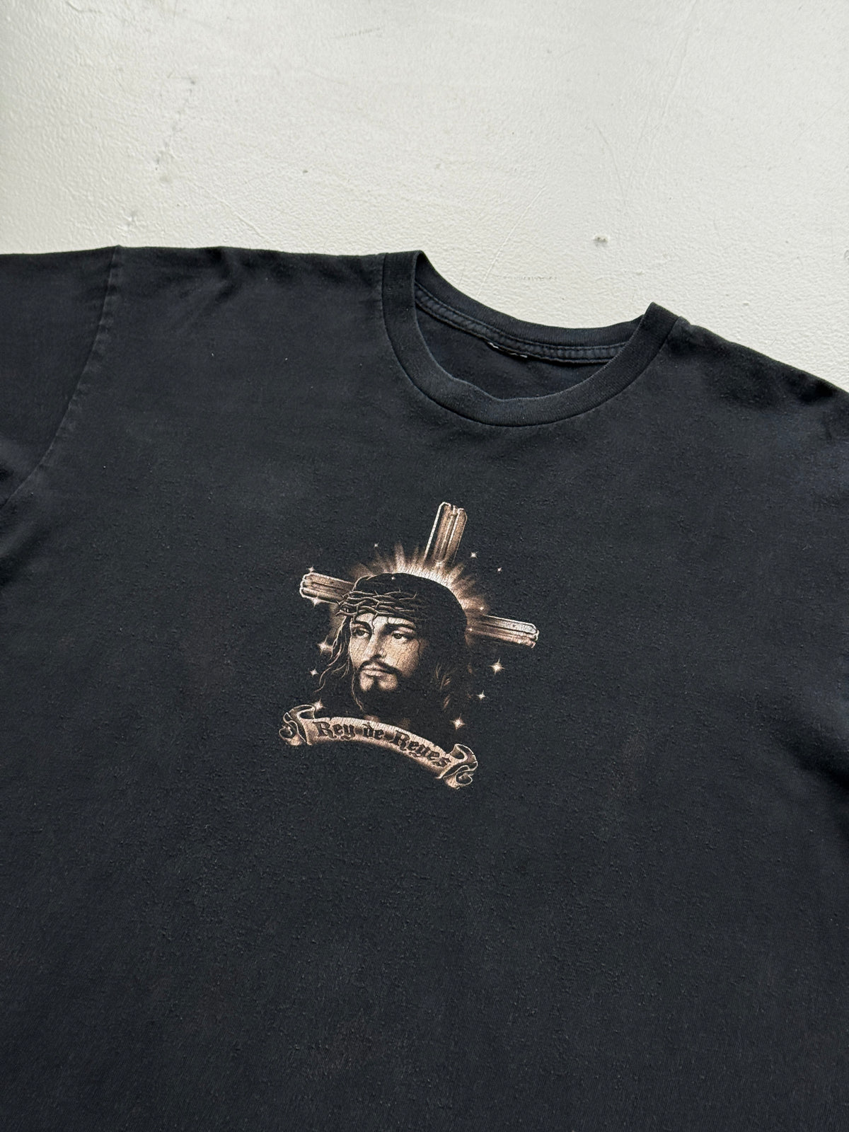 Black Jesus Rey de Reyes 00's Vintage Graphic T-Shirt - Large