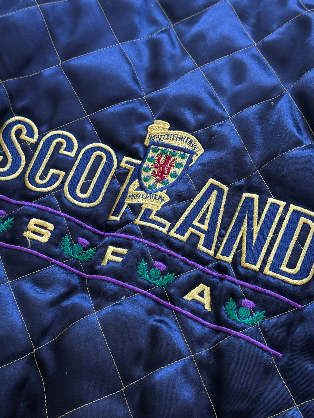Umbro Scotland SFA 90's Vintage Quilted Bomber Jacket - XL