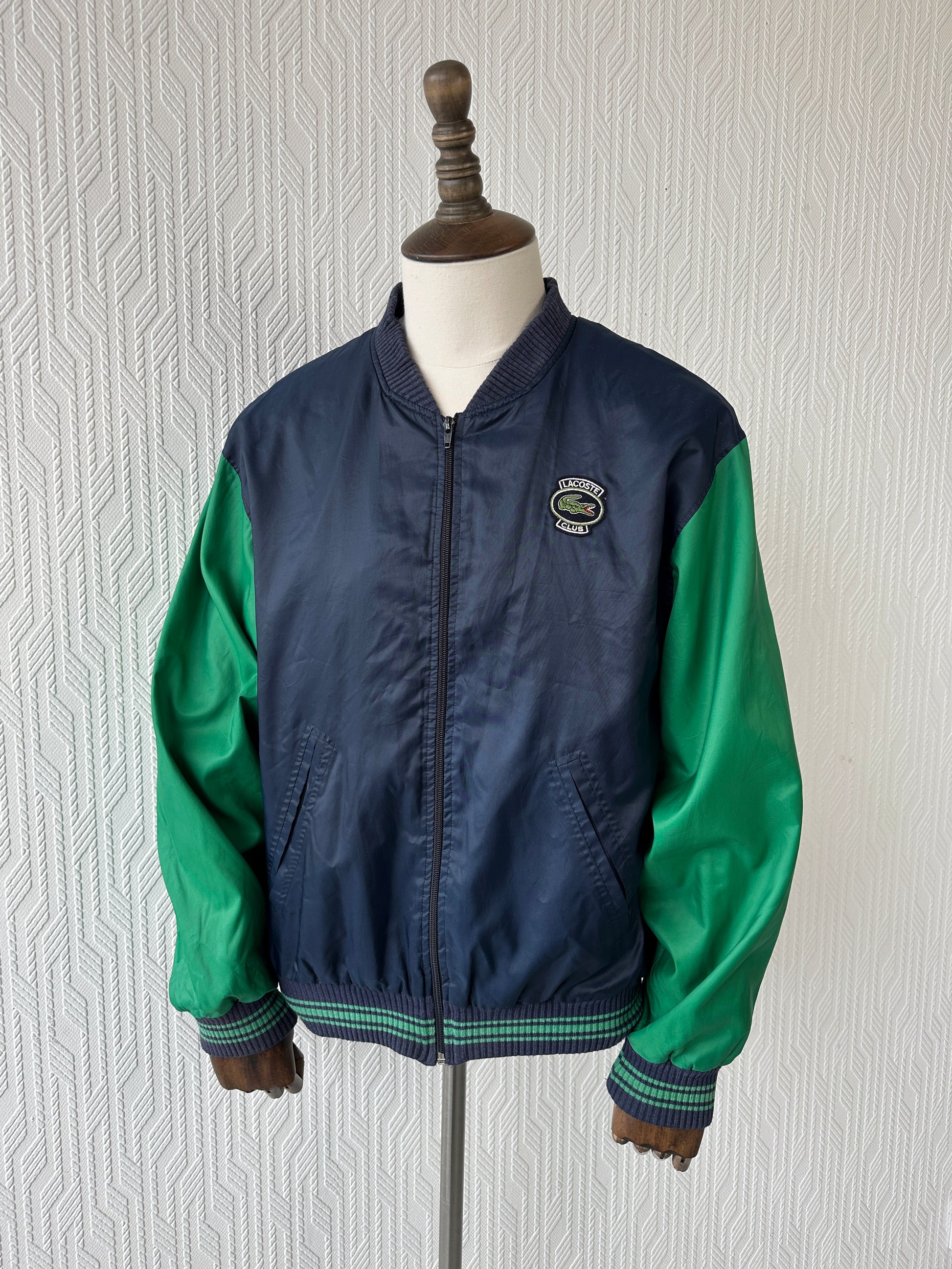 Navy Green Chemise Lacoste 80's Bomber Jacket - Large