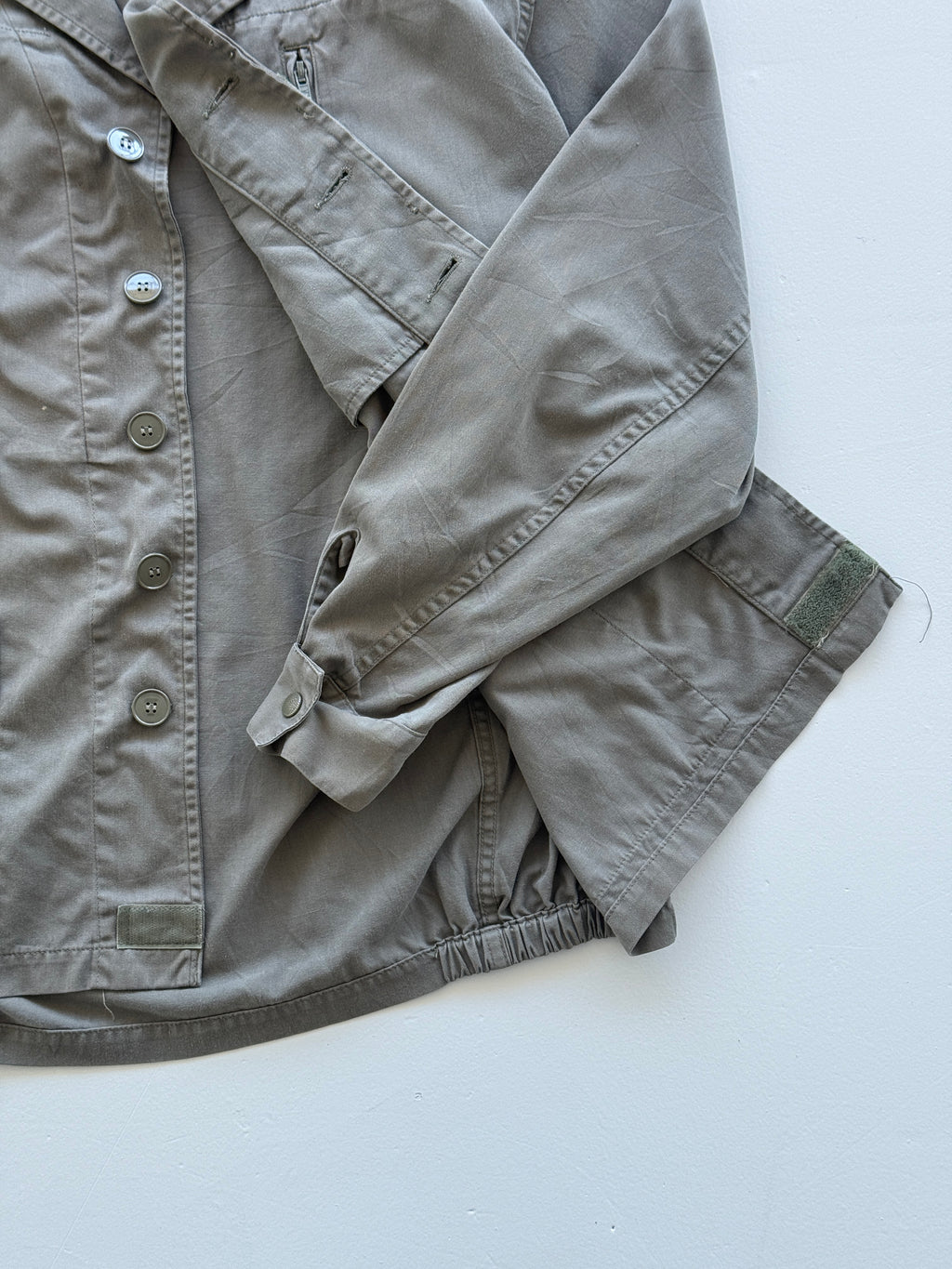 Green French Army Military 80's Vintage Field Jacket - Medium