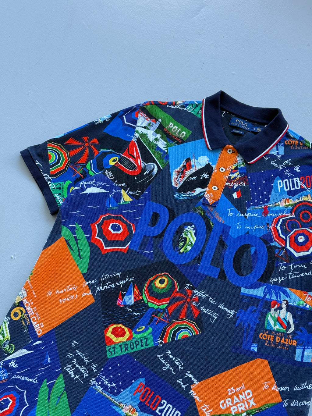 Polo Ralph Lauren Côte D'Azur All Over Print 2010's Polo Shirt - Large