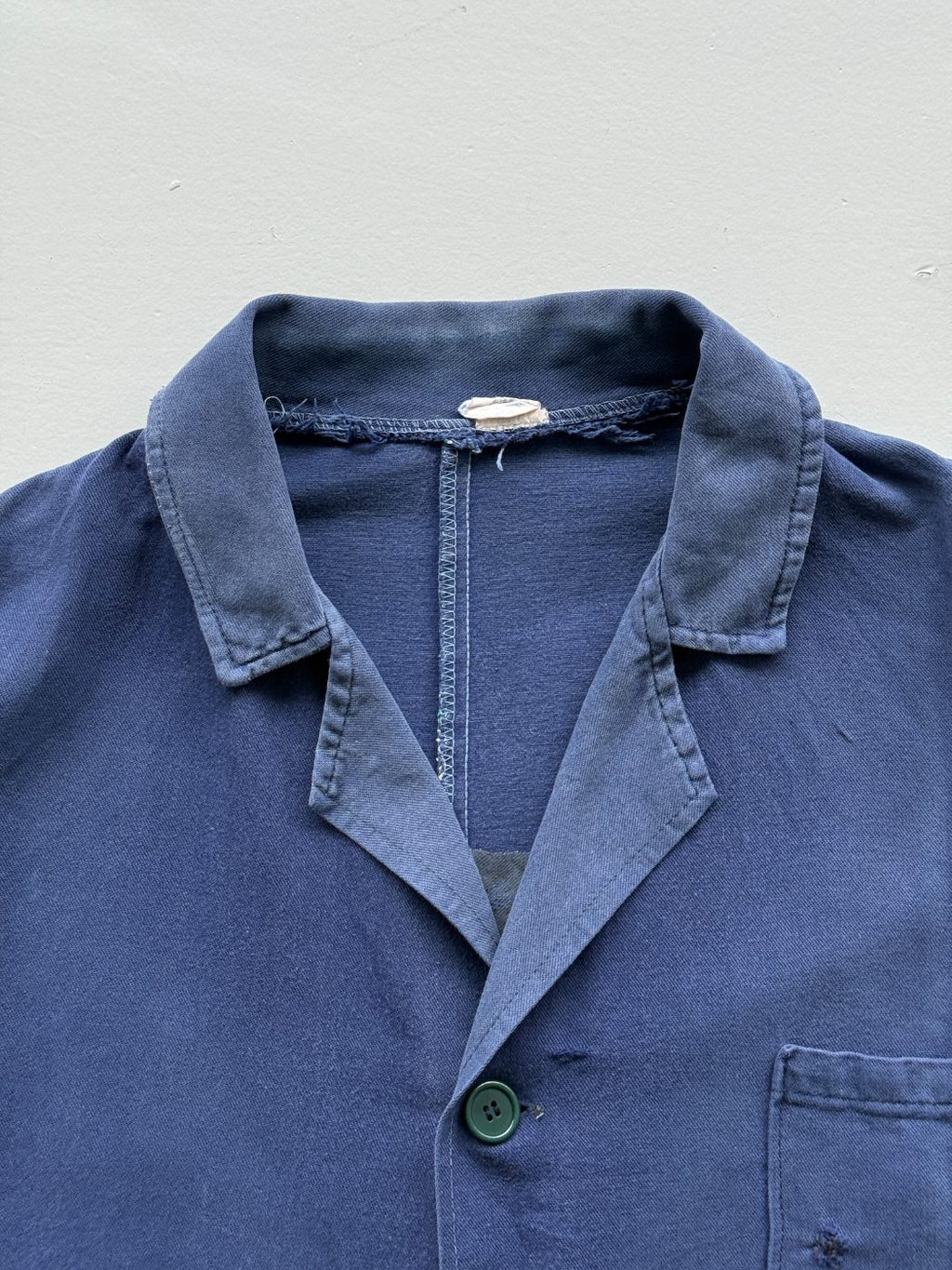 French Indigo Blue Vintage Chore Jacket CH241 - Medium