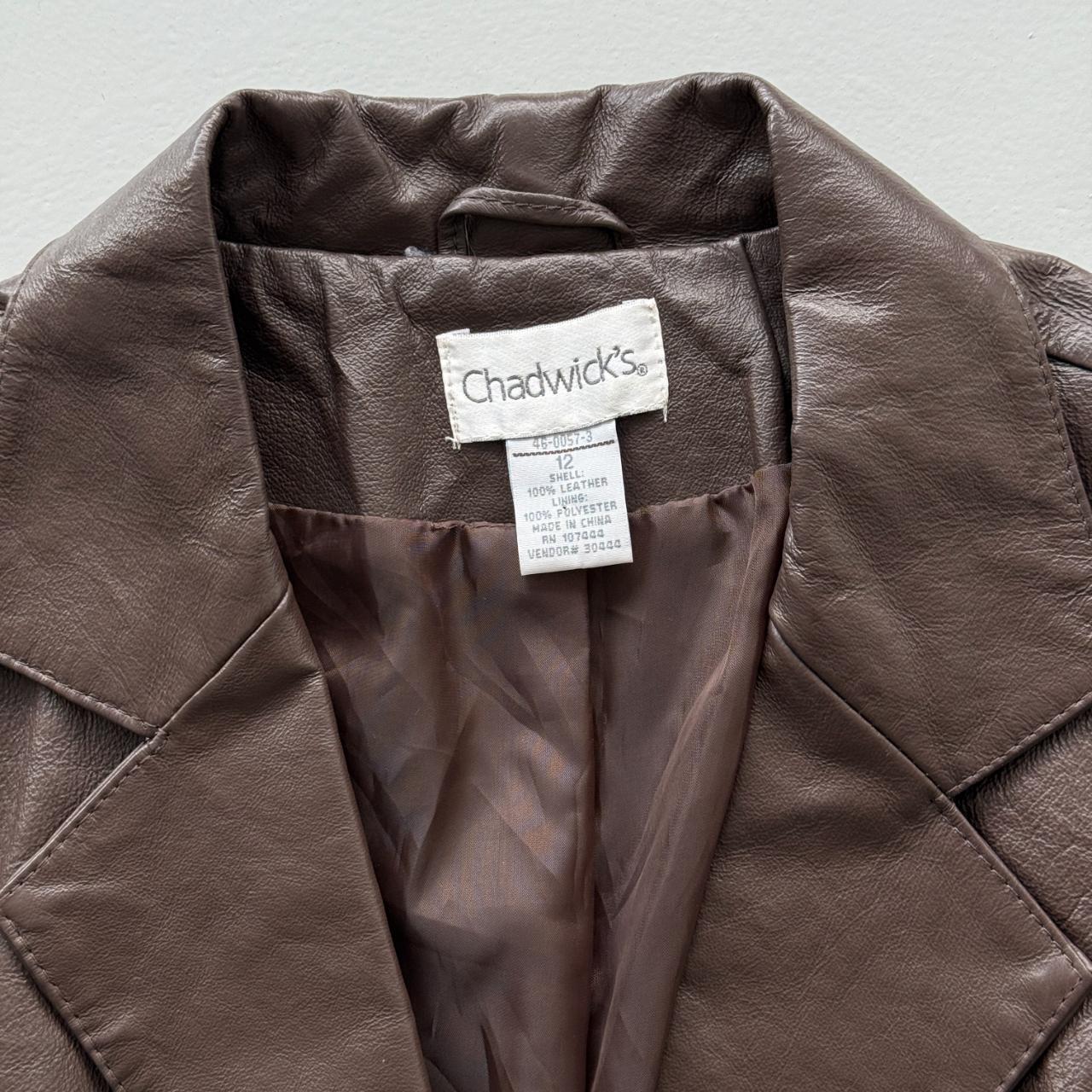 Brown Chadwicks Vintage 00s Leather Blazer Jacket - Womens Size 10
