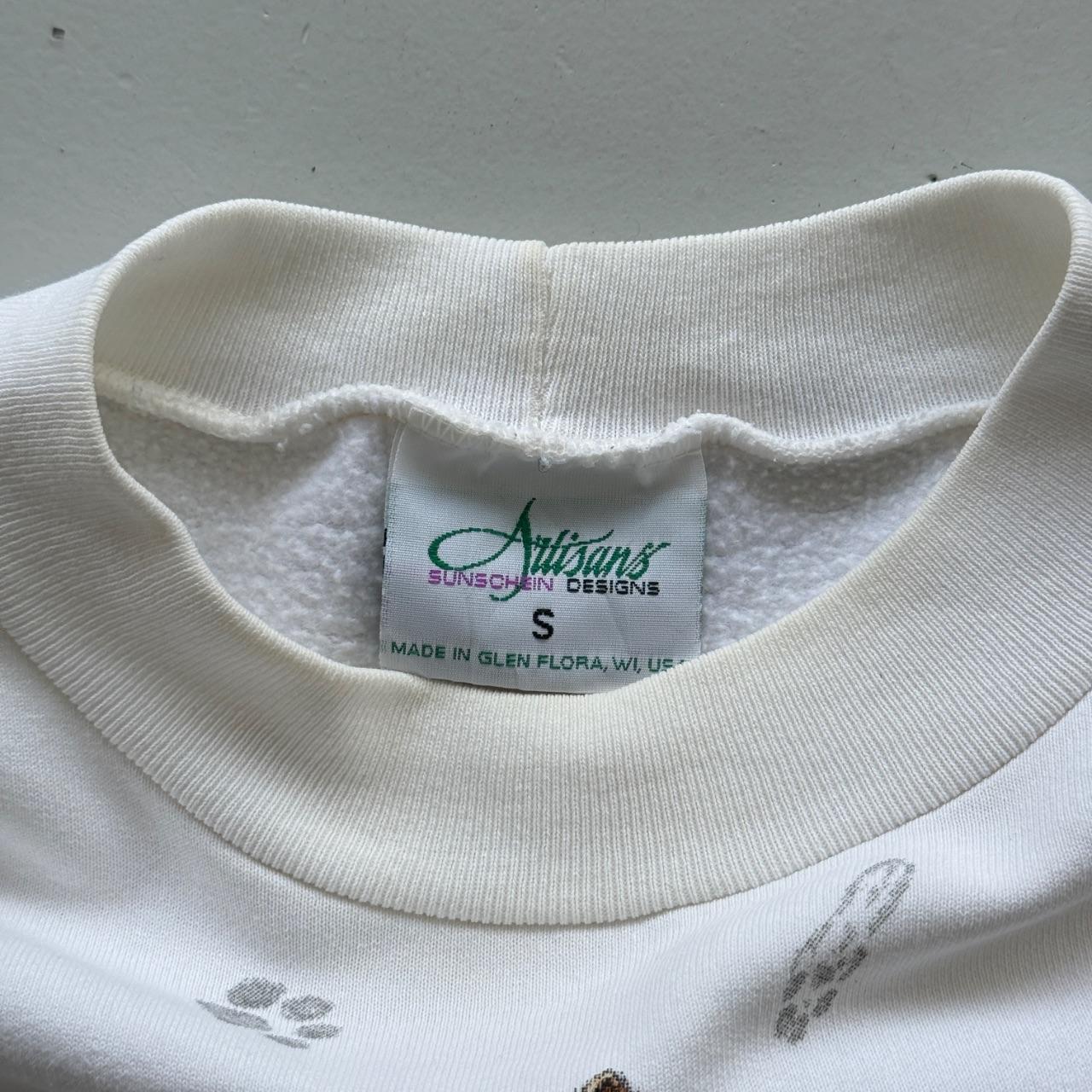 White Cartoon Animal's 90’s Vintage Graphic Sweatshirt - Size 8