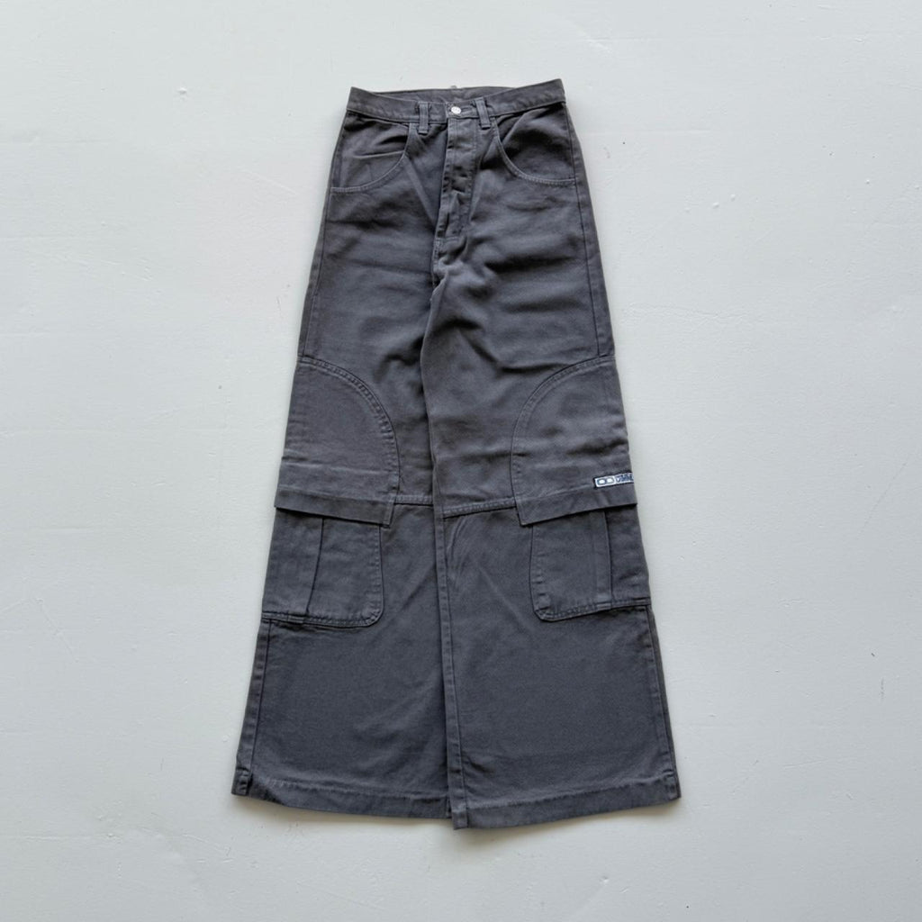 Grey Criminal Damage Cotton Y2K Vintage 00s Wide Leg Cargo's - 26” x 32”