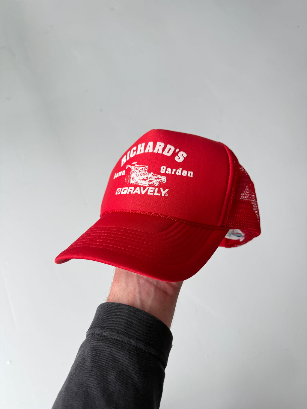 Red Richards Landscaping Vintage Foam and Mesh SnapBack Trucker Cap