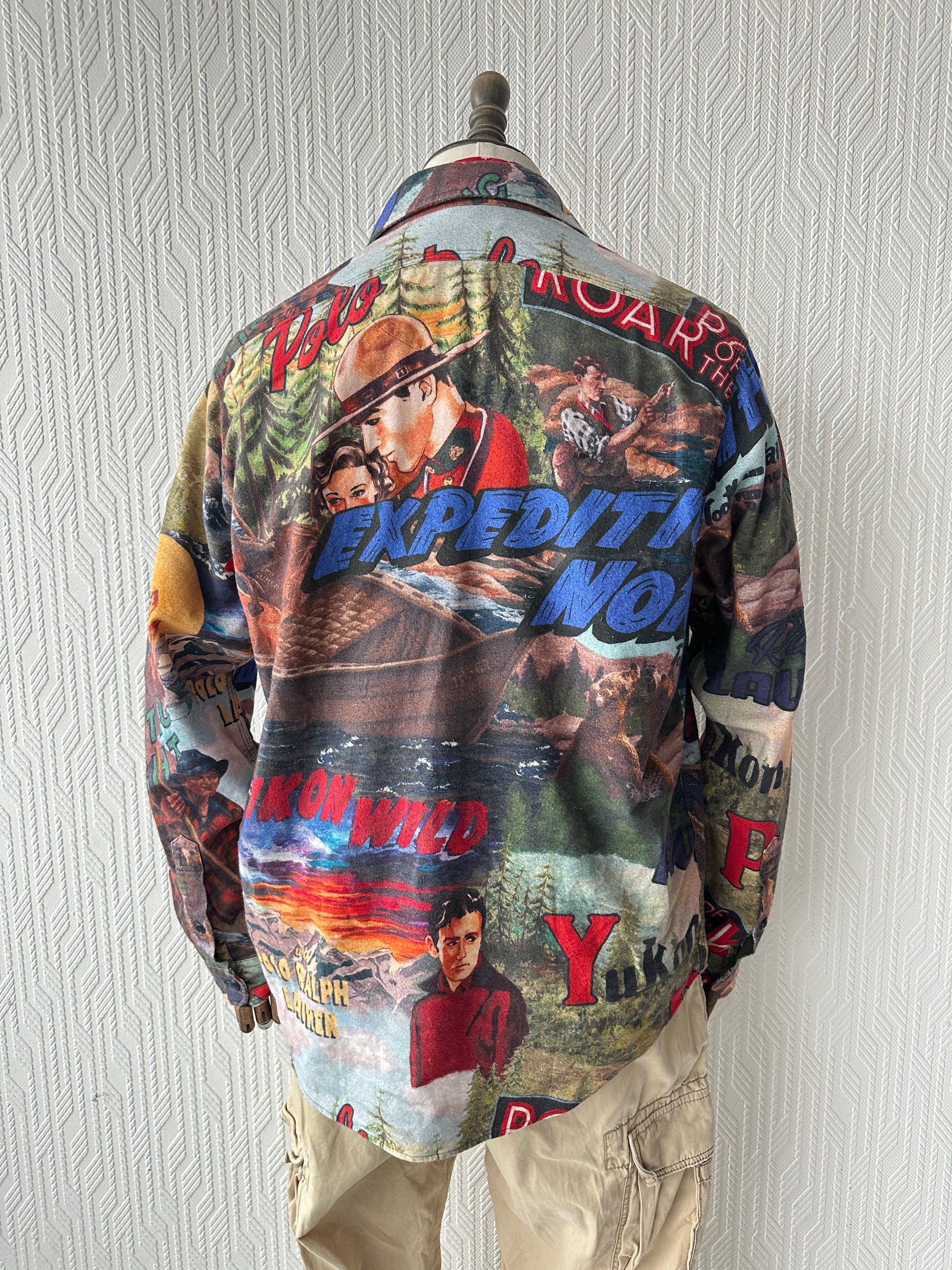 Ralph Lauren Polo Country Expedition All Over Print Graphic Shirt - Large