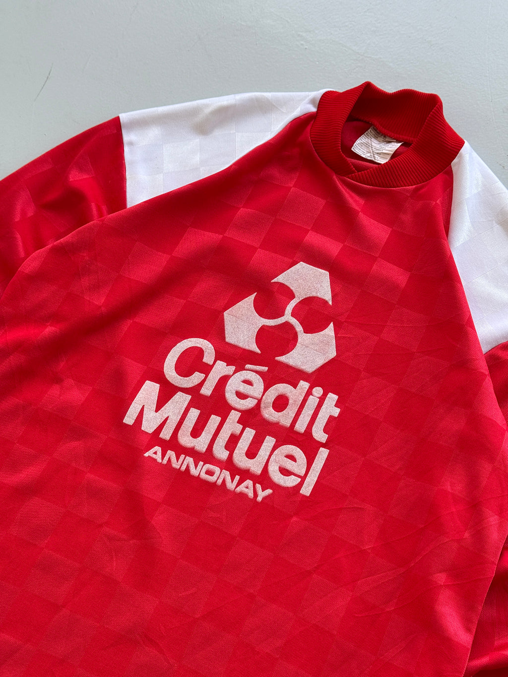 Red Crédit Mutuel 90's Vintage Long Sleeve Football Shirt- Medium