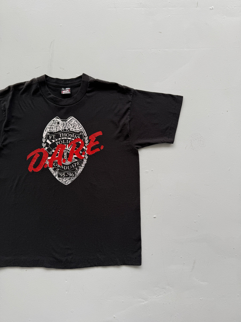 Black Dare 90's Vintage Graphic Single Stitch T-Shirt - Medium