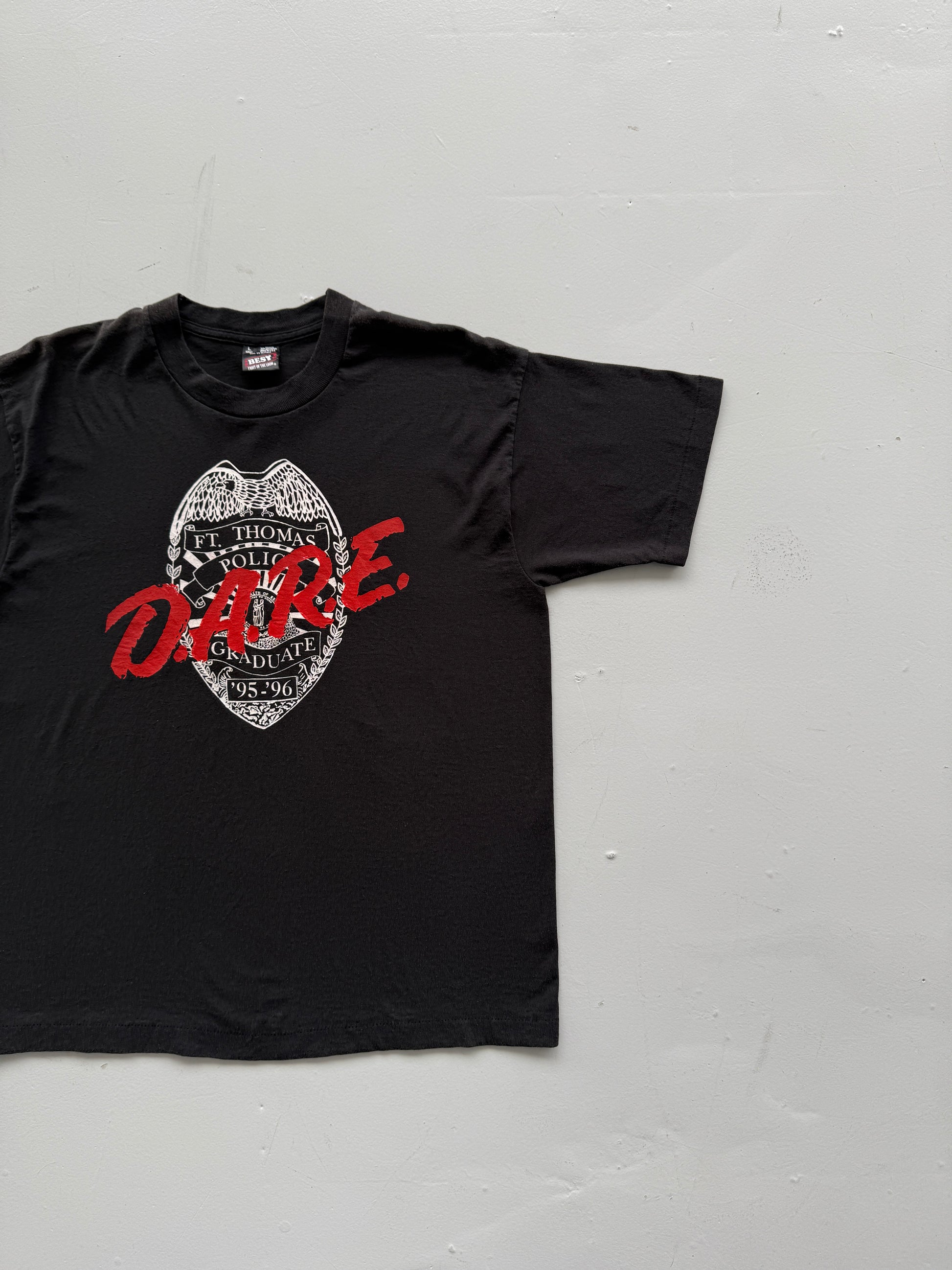 Black Dare 90's Vintage Graphic Single Stitch T-Shirt - Medium