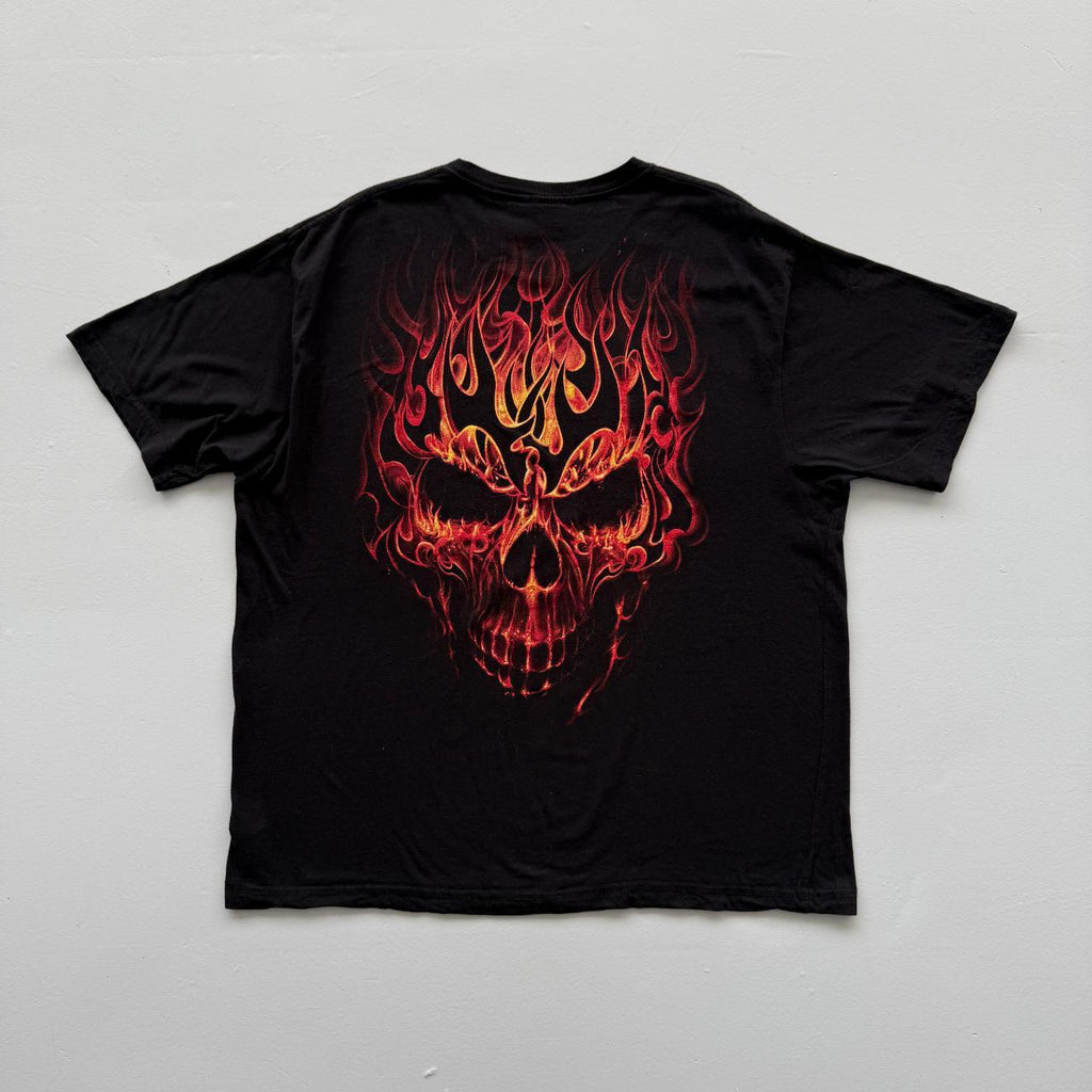 Black Gothic Skull Y2K 00s Vintage T-shirt - 2XL