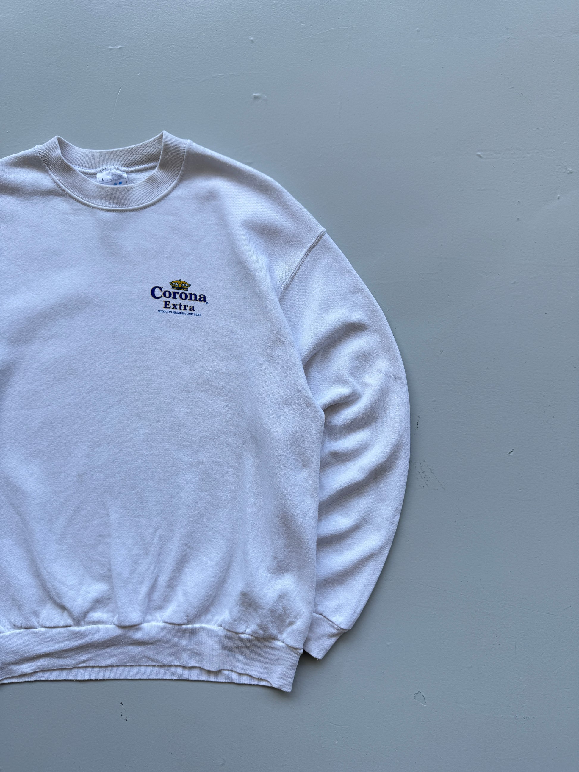 Corona Extra Coronight In The Snow 90's Vintage Graphic Sweatshirt - Medium