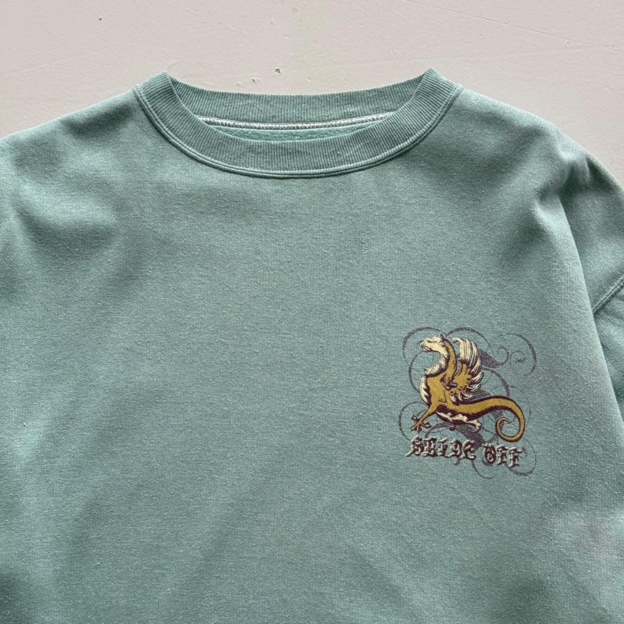 Light Blue Slide Off 90’s Vintage Graphic Surf Sweatshirt - Large