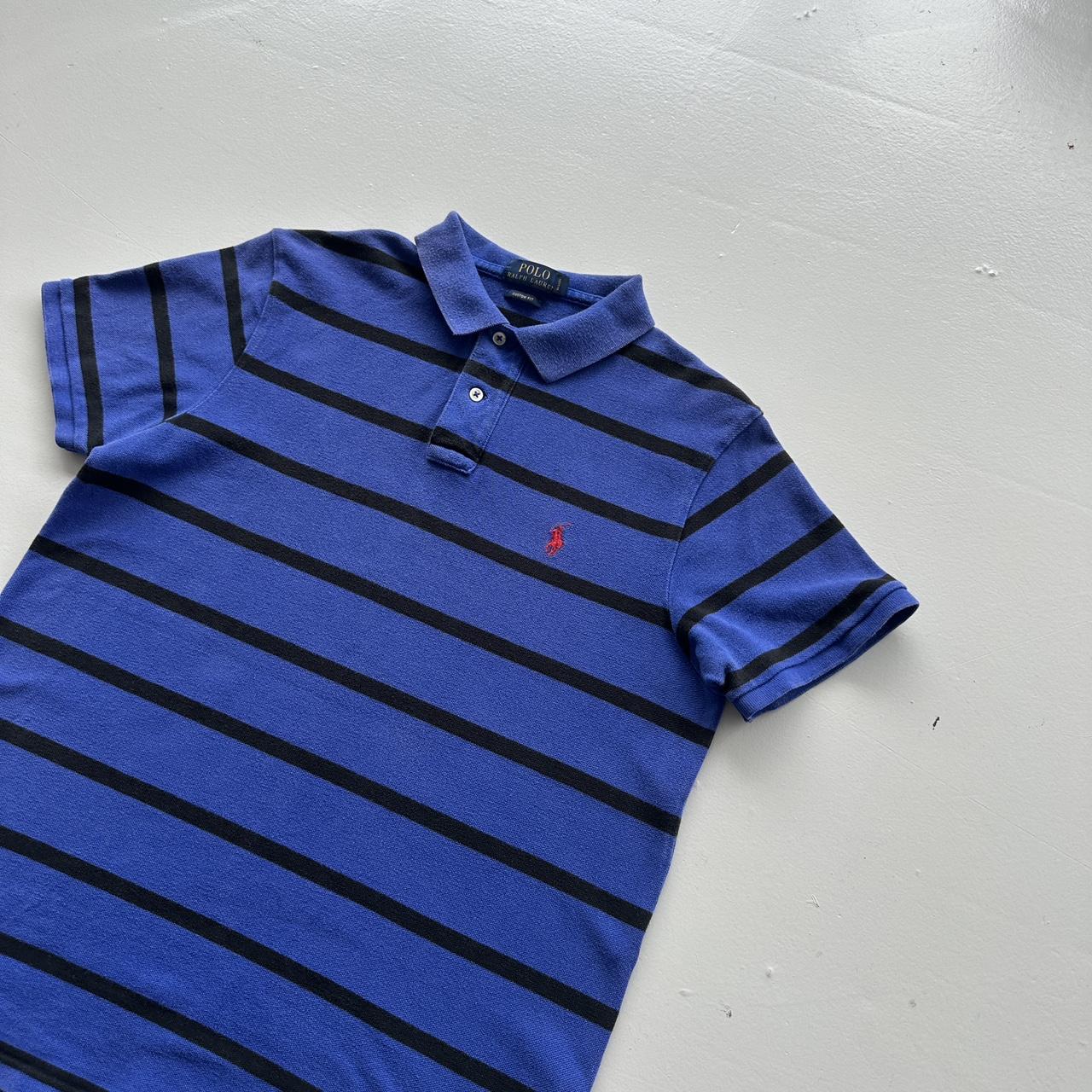 Blue / Black Polo Ralph Lauren Vintage Polo Shirt - Medium
