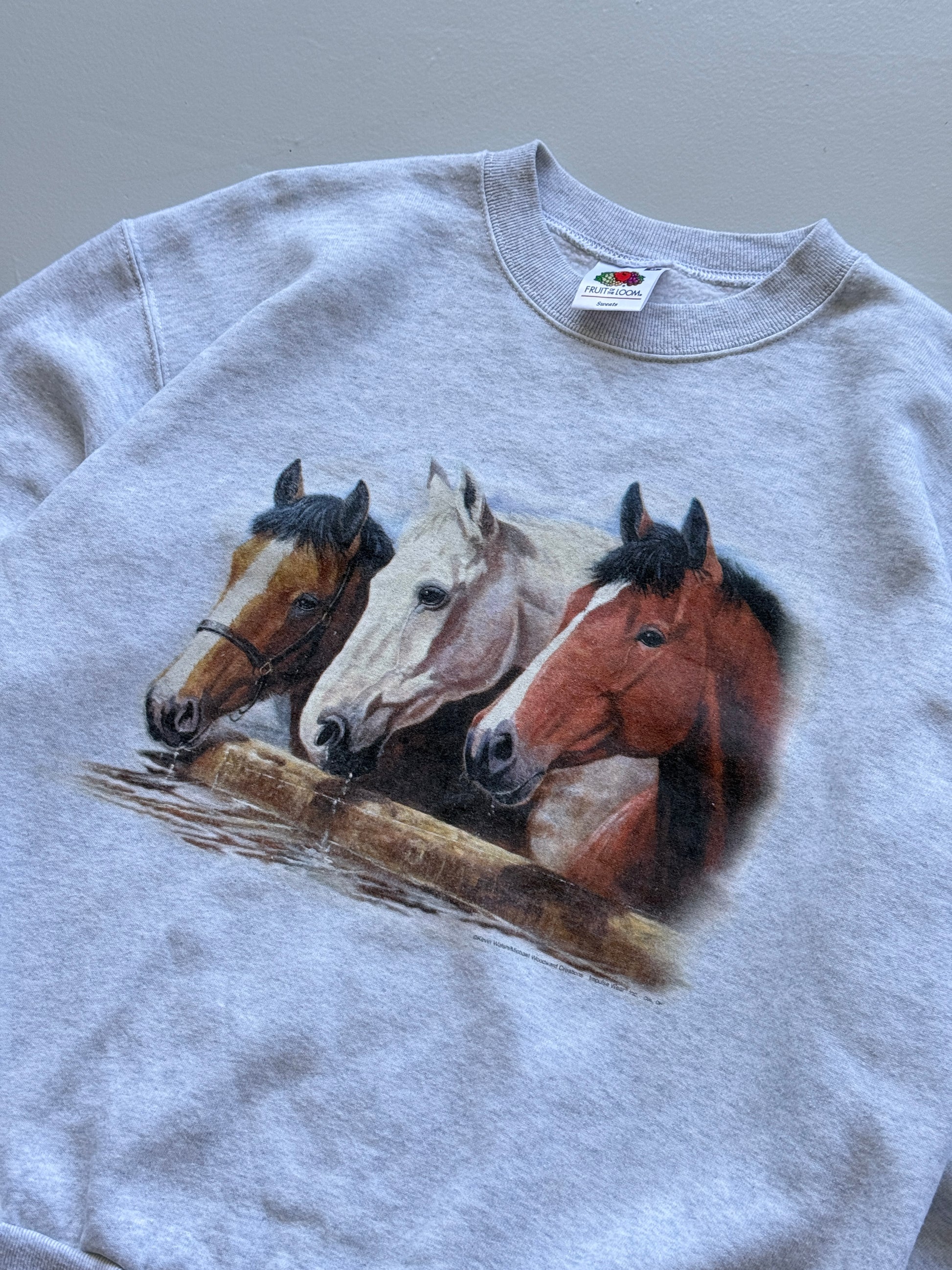 Three Horses Graphic 90's Vintage Sweatshirt - Small