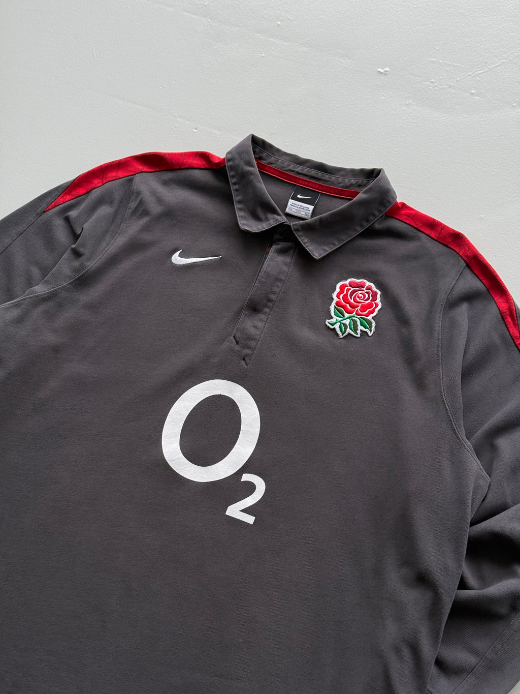 Nike England O2 03/04 Away Long Sleeve Rugby Polo Jersey - XL