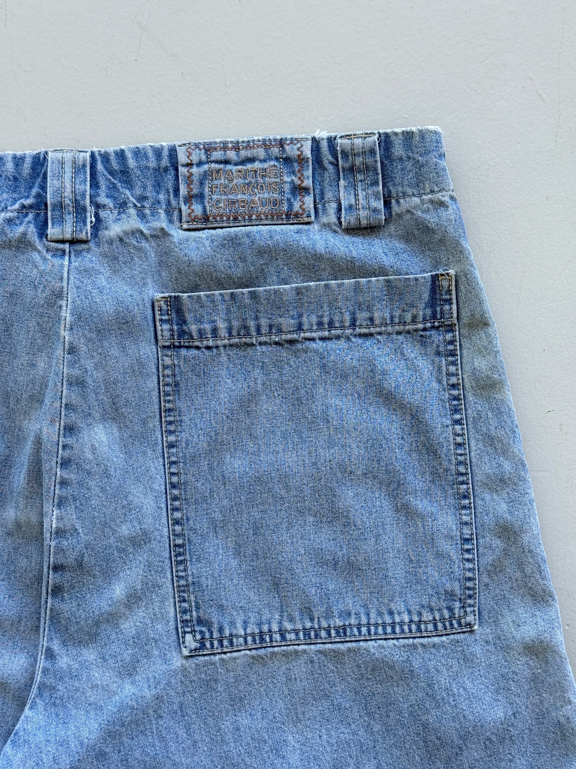Light Blue Le Jean De Marithe Francois Girbaud 90's Vintage Cargo Shorts - W36