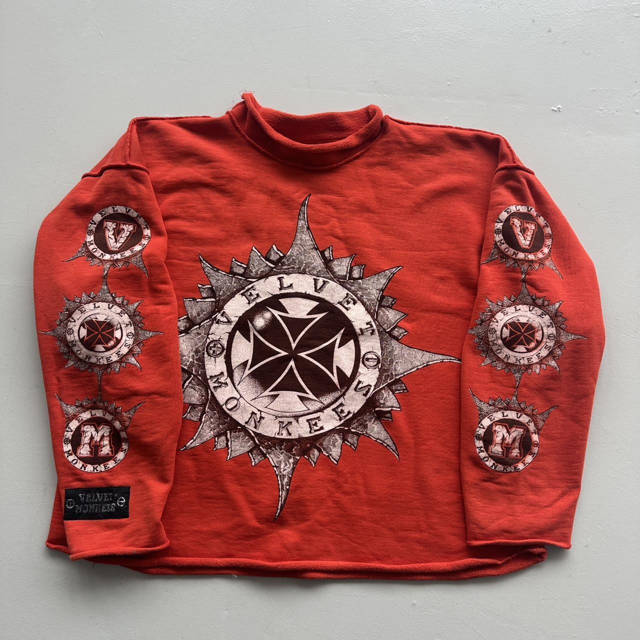 Red Velvet Monkees 90s Vintage Graphic Sweatershirt - Boxy Cropped XL