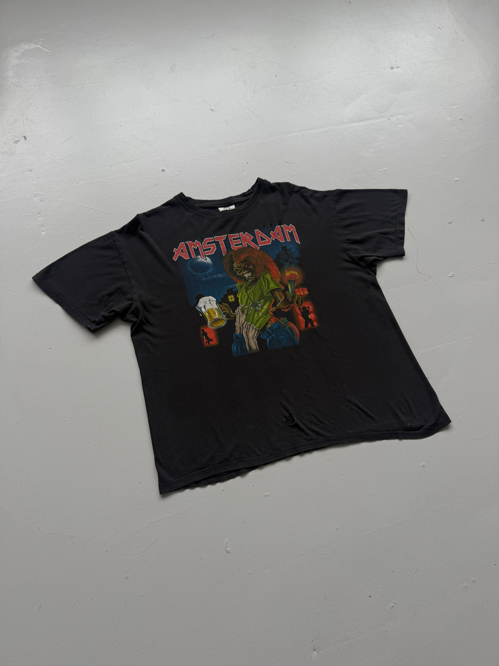 Black Amsterdam Iron Maiden 2000's Vintage Graphic T-Shirt - Large