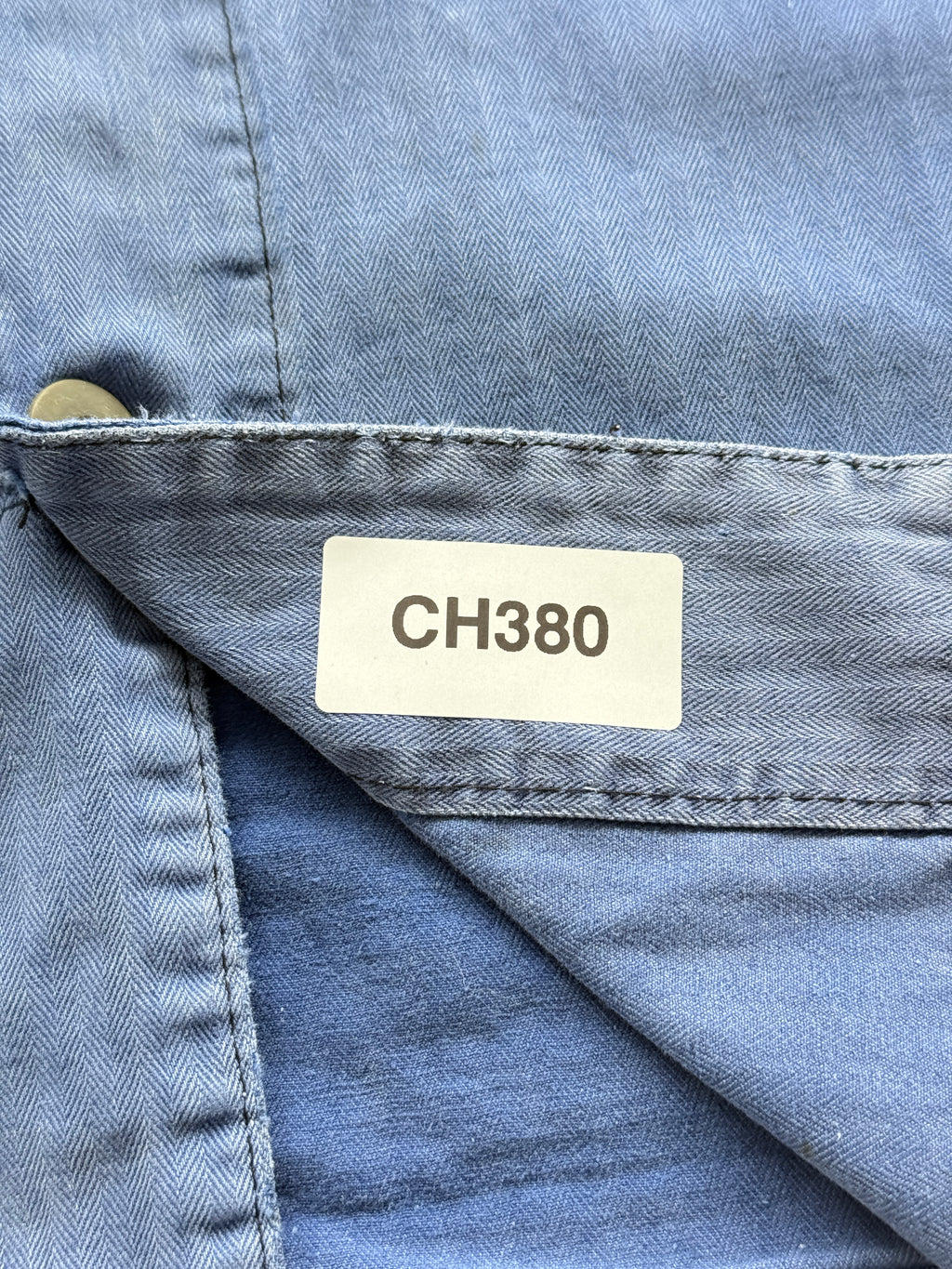 Faded Blue Pionier 70's Herringbone Cotton Vintage Workwear Chore Jacket CH380 -