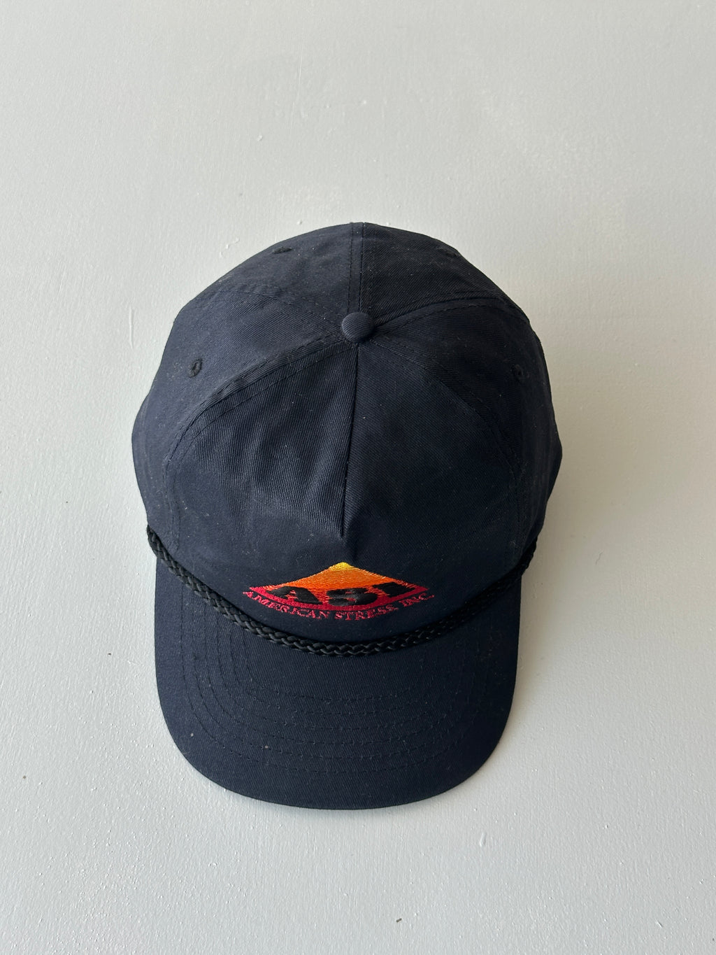 Black ASI American Stress Inc. Vintage SnapBack Trucker Cap