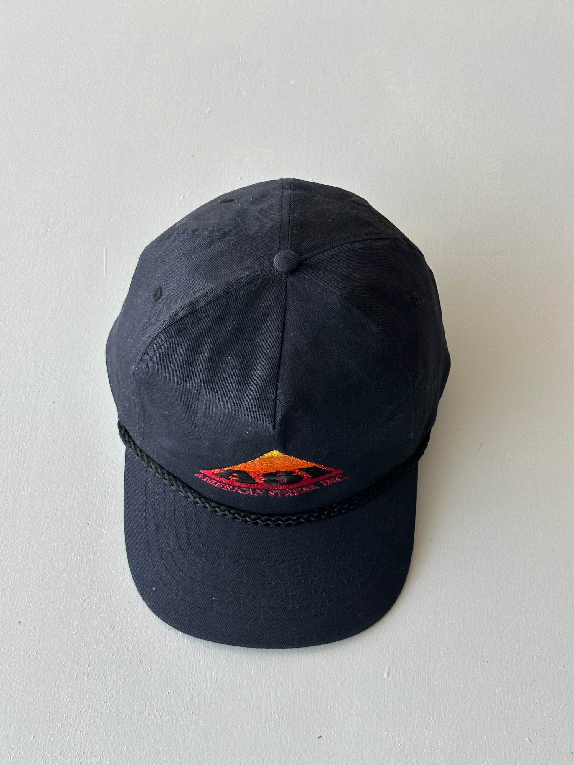 Black ASI American Stress Inc. Vintage SnapBack Trucker Cap