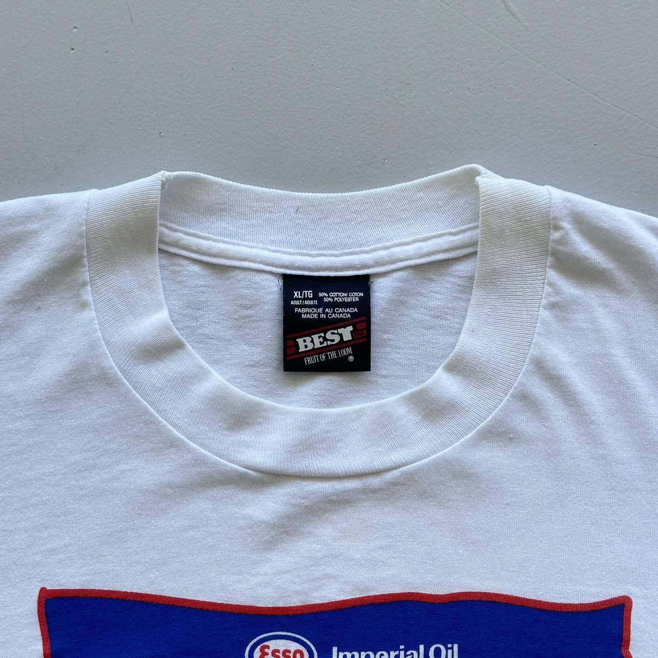 White Esso Safe Kids Buckle Up 90s Vintage T-shirt - XL