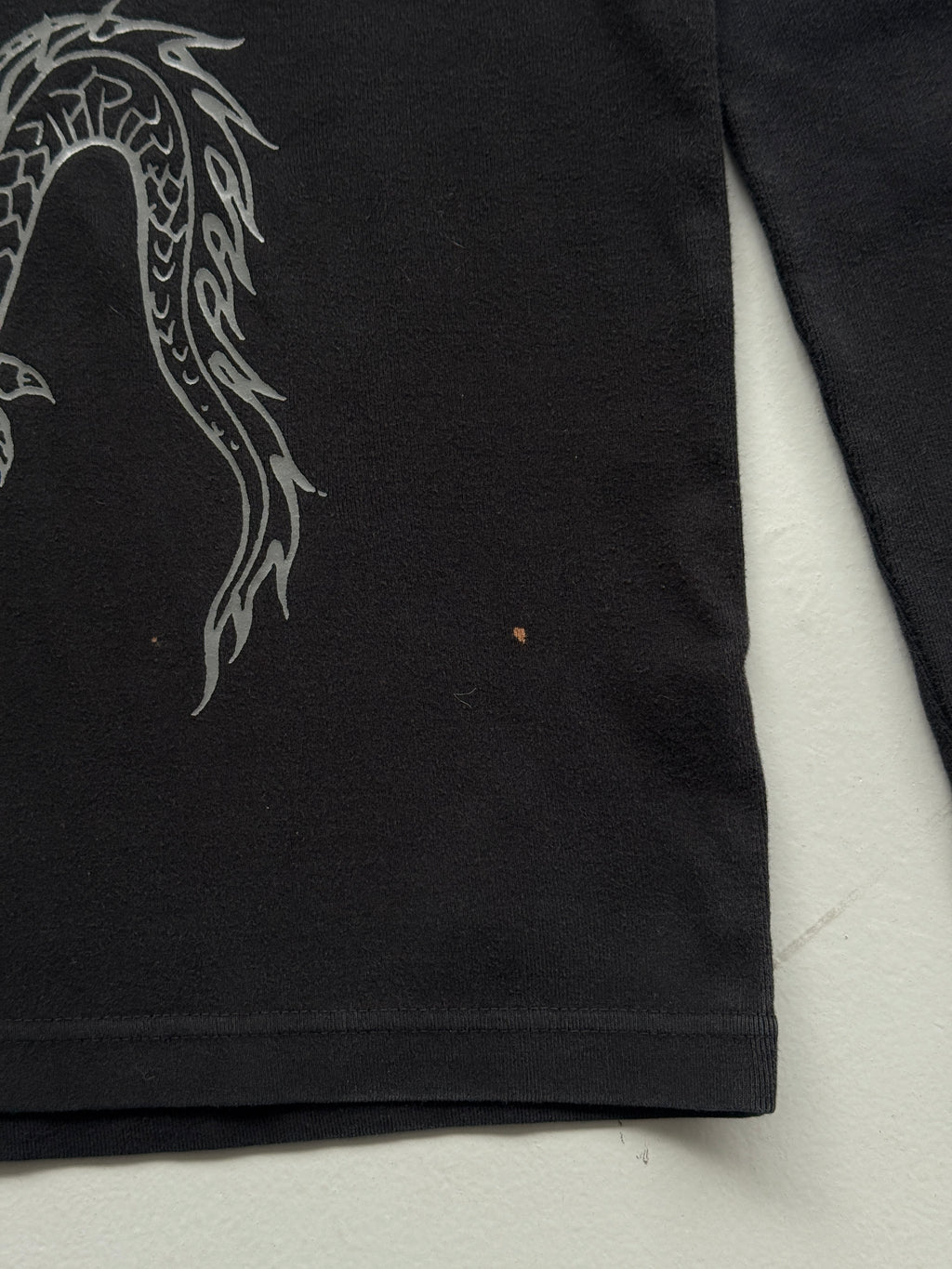 Black  Make Your Own Destiny Y2K Vintage Dragon Graphic Long Sleeve Top - M
