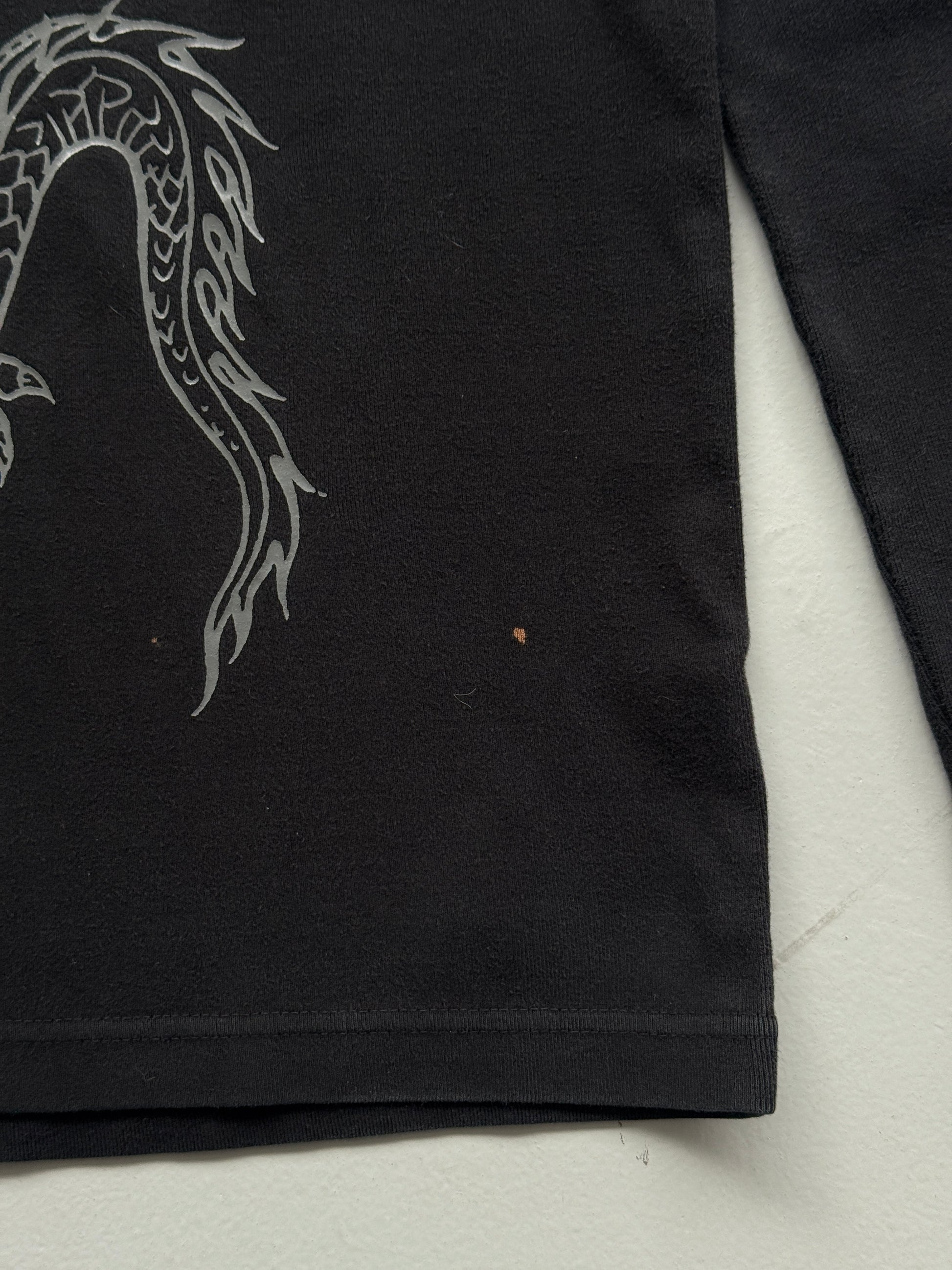 Black  Make Your Own Destiny Y2K Vintage Dragon Graphic Long Sleeve Top - M