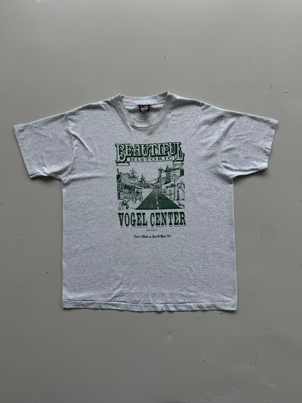 Grey Single Stitch 90's Vintage Historic Graphic Tourist T-Shirt - XL